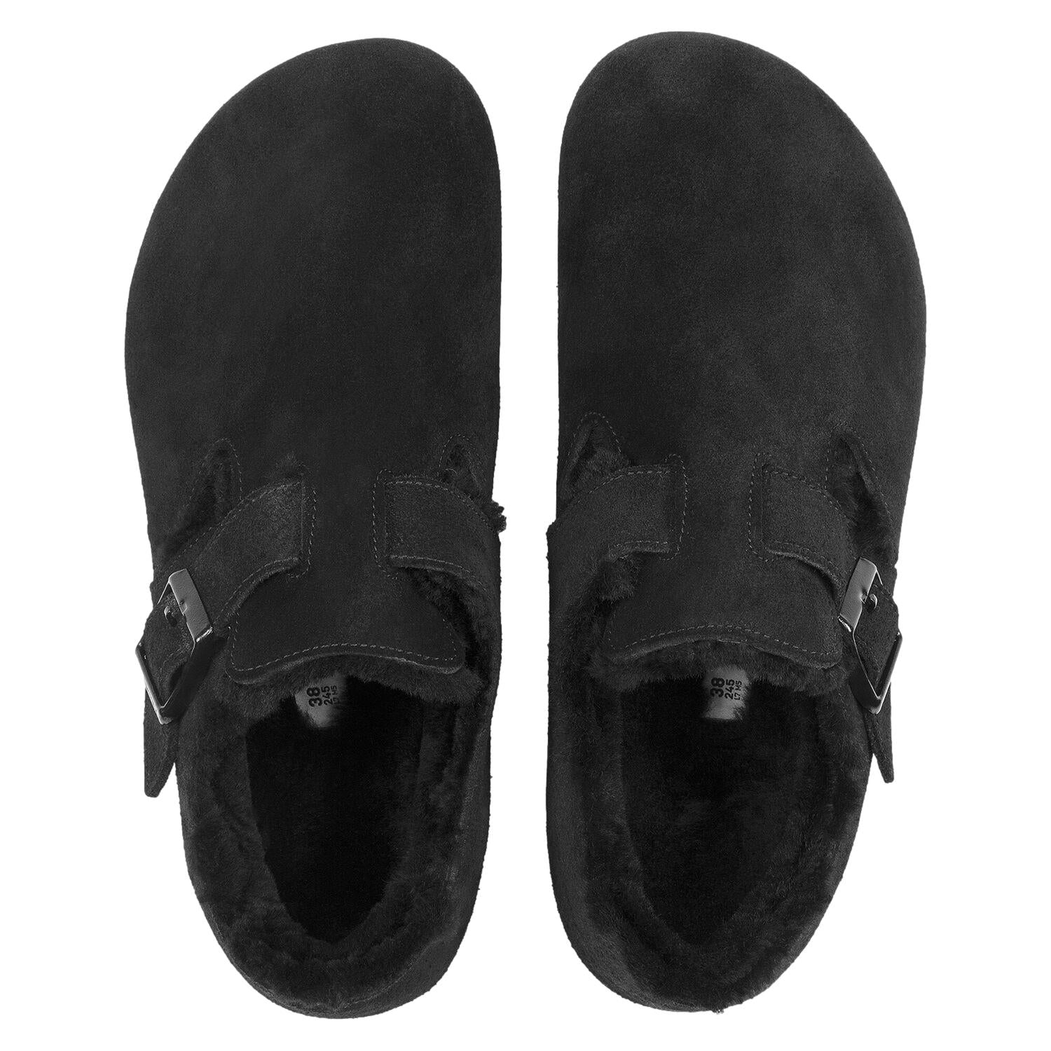 Birkenstock London Shearling Narrow Black Sko Sort - modostore.no