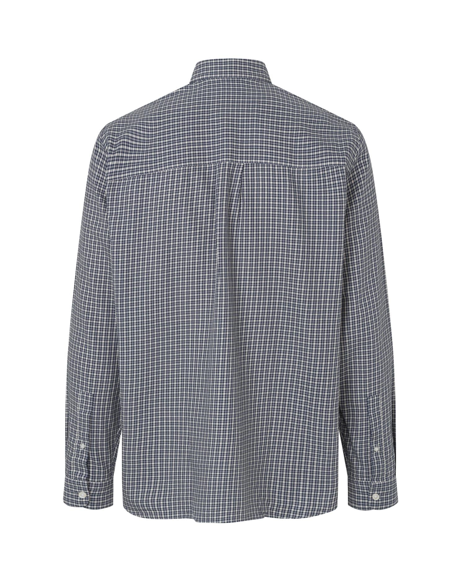 Garment Project Relaxed LS Shirt Skjorte Navy Ruter