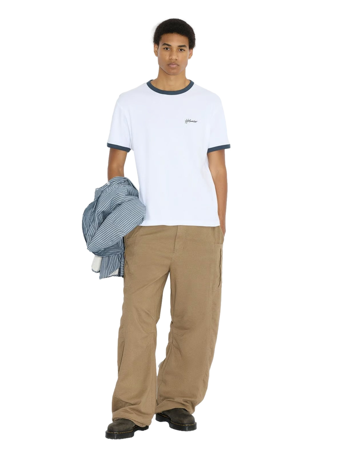 Holzweiler Tucker Embroidery Tee T-shirt Hvit Og Blå