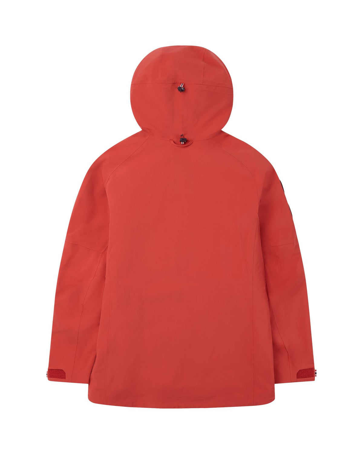 Amundsen Peak Jacket herre i værbitt rød, utendørsjakke med justerbar hette og glidelåslommer, foran i bilde.