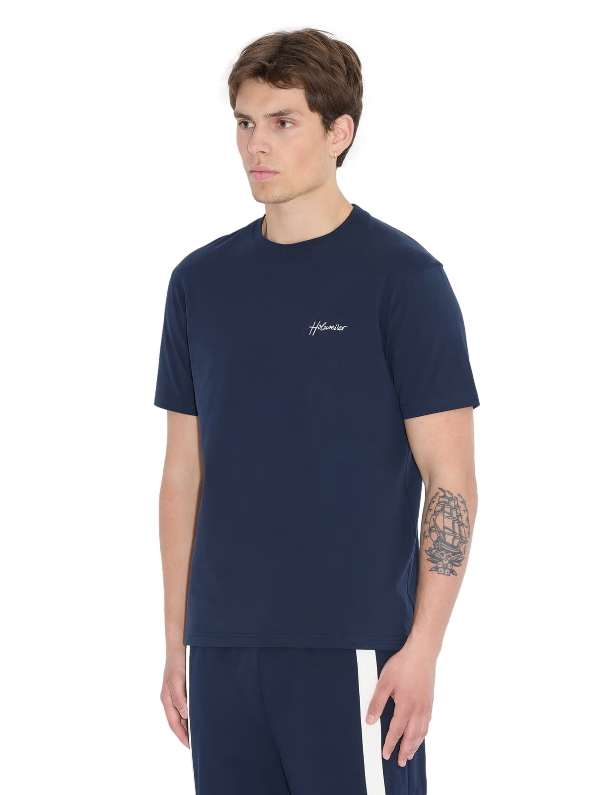 Holzweiler Tucker Embroidery Tee T-shirt Navy - modostore.no