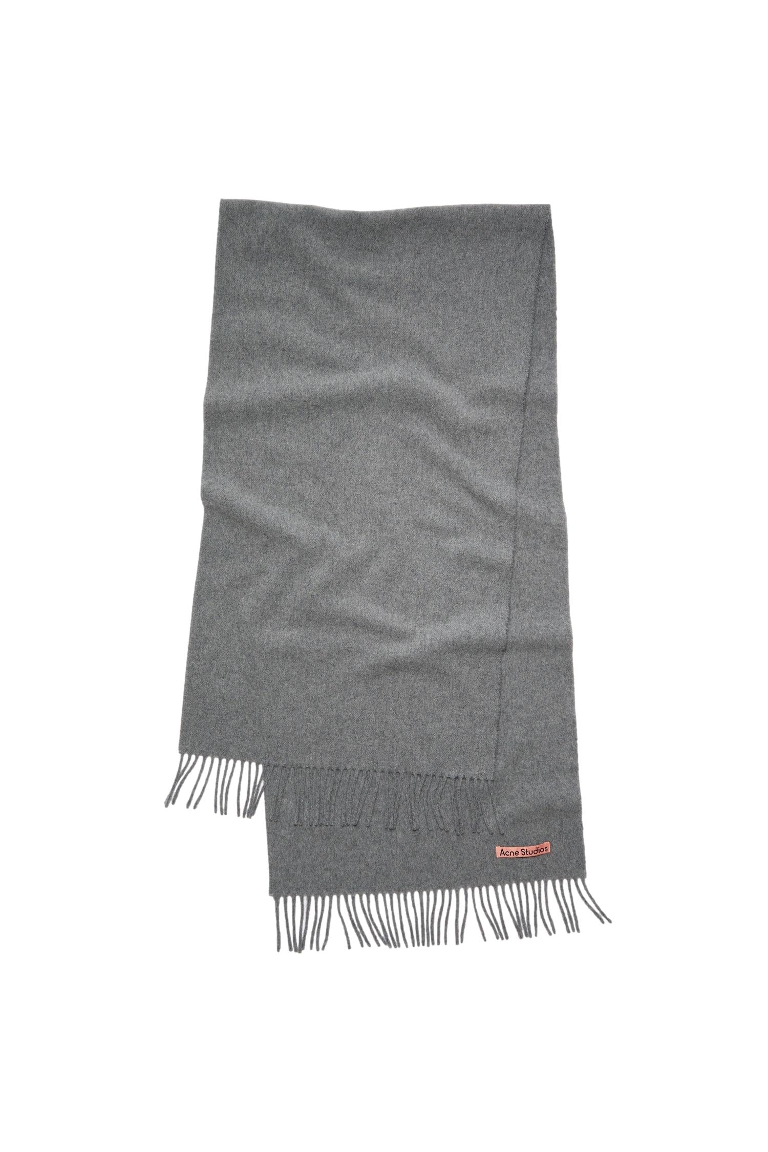 Acne Fringe Wool Scarf Skjerf Koksgrå - modostore.no