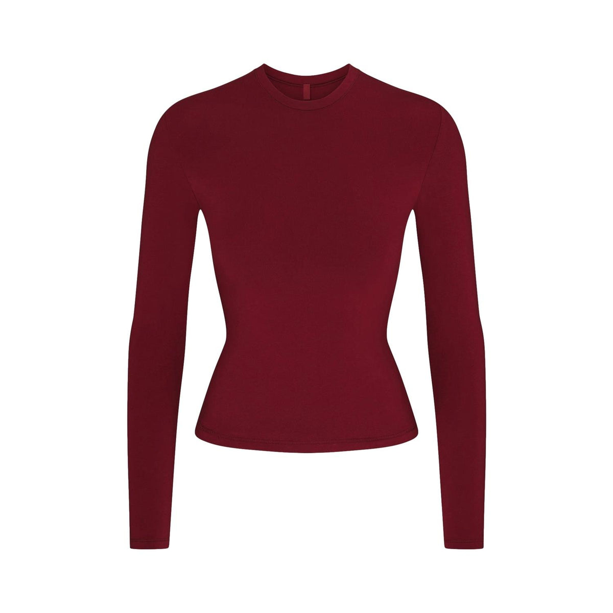 SKIMS Cotton Jersey langermet genser i merlot-rød farge