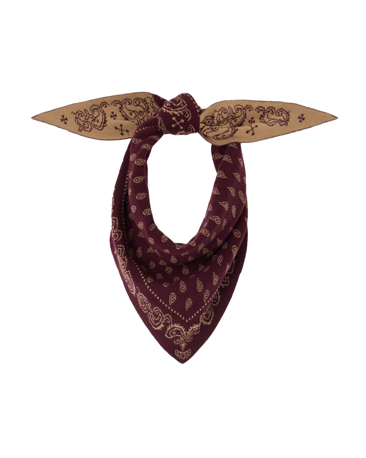 Guest In Residence The Wild Rag Fig/Camel Skjerf Burgunder Og Beige