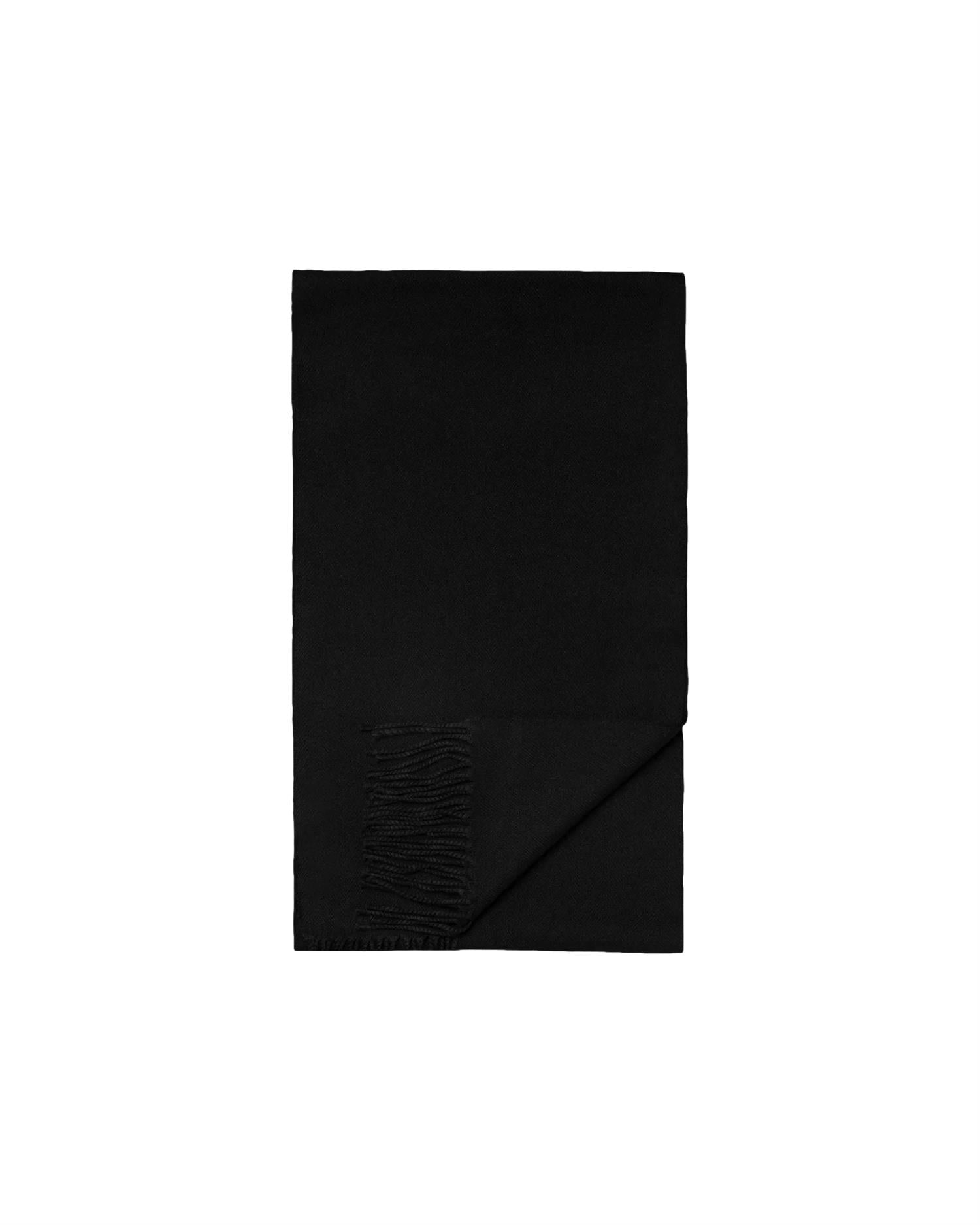 Eton Herringbone Merino Scarf Skjerf Sort - modostore.no