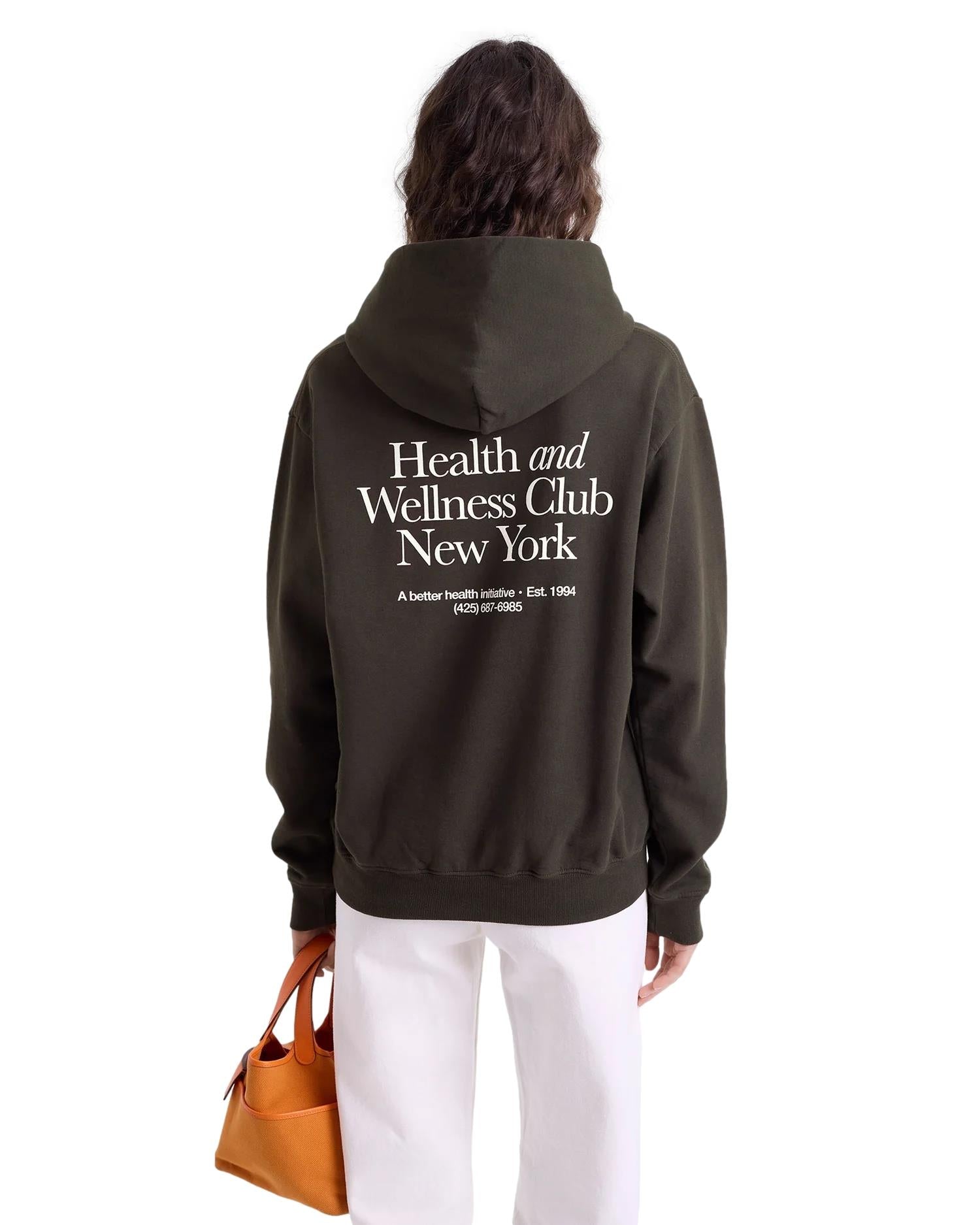 Sporty & Rich HWCNY Hoodie Hettegenser Vasket Sort - modostore.no