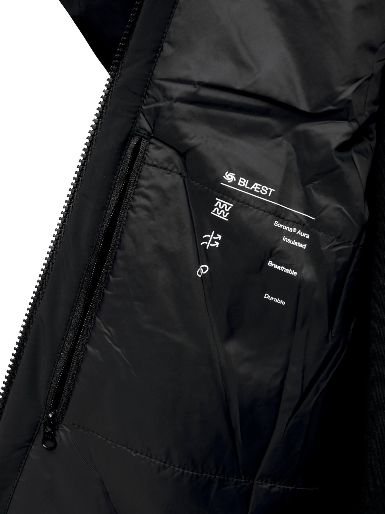 Blæst Randers Insulated Hoody Jacket Jakke Sort - modostore.no