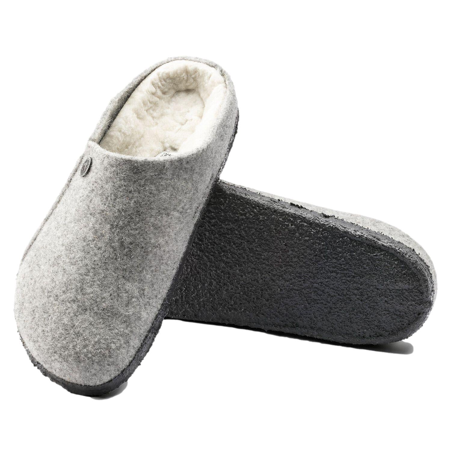 Birkenstock Zermatt Rivet Wool Felt Narrow Sko Lysegrå - modostore.no
