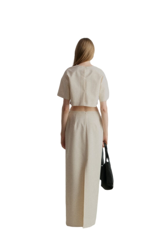 Viktoria Chan Mena Long Skirt Skjørt Beige - modostore.no