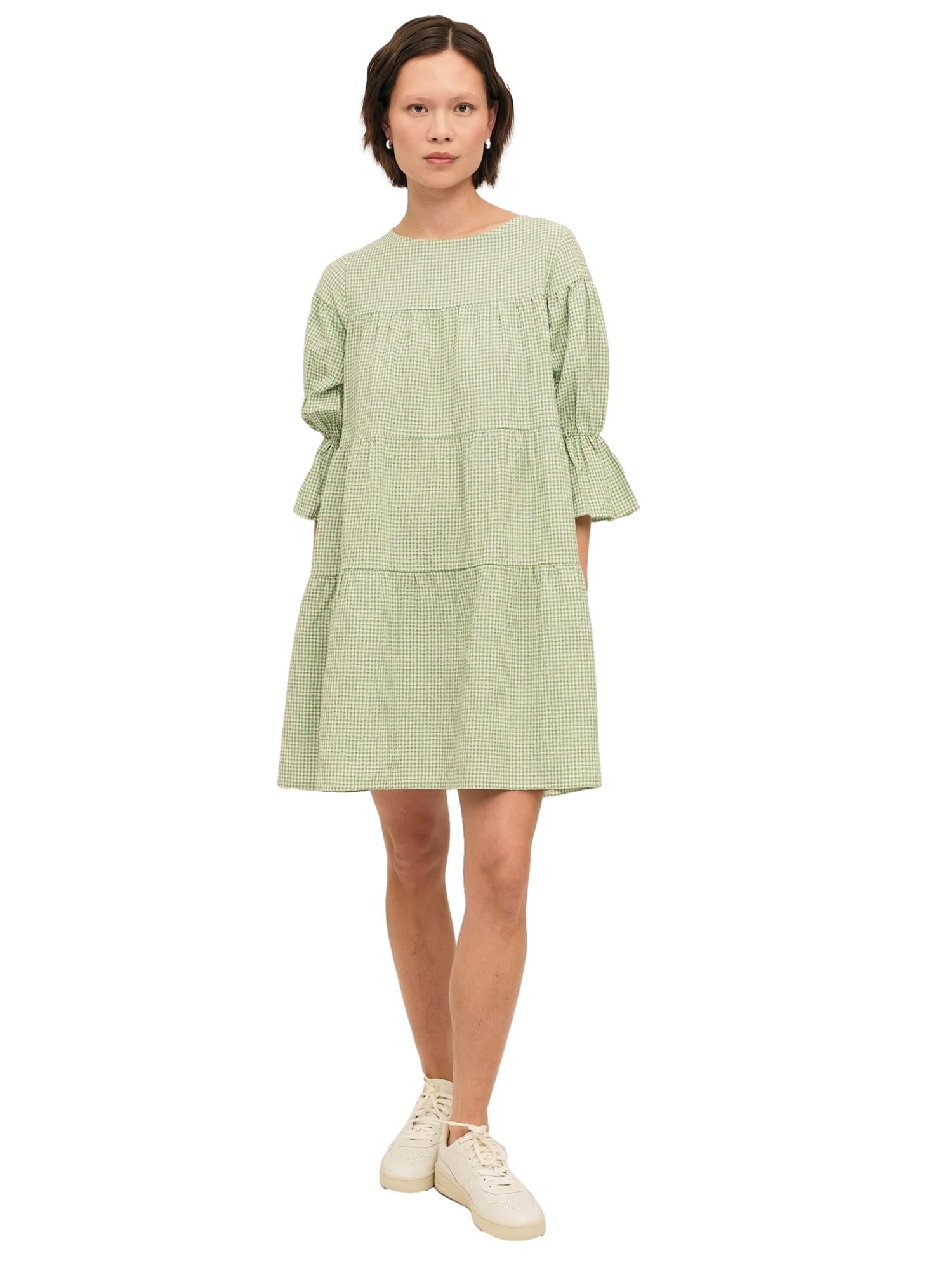 Once Untold Indiana Dress Kjole Hvit Og Grønn - modostore.no