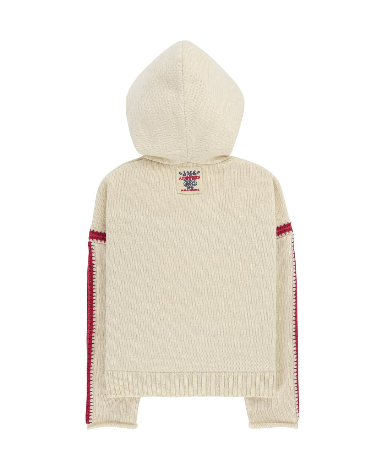 Amundsen Gommo hoodie for kvinner i Hallingdal Off-White, komfortabel hettegenser med logo og myk bomullsblanding.