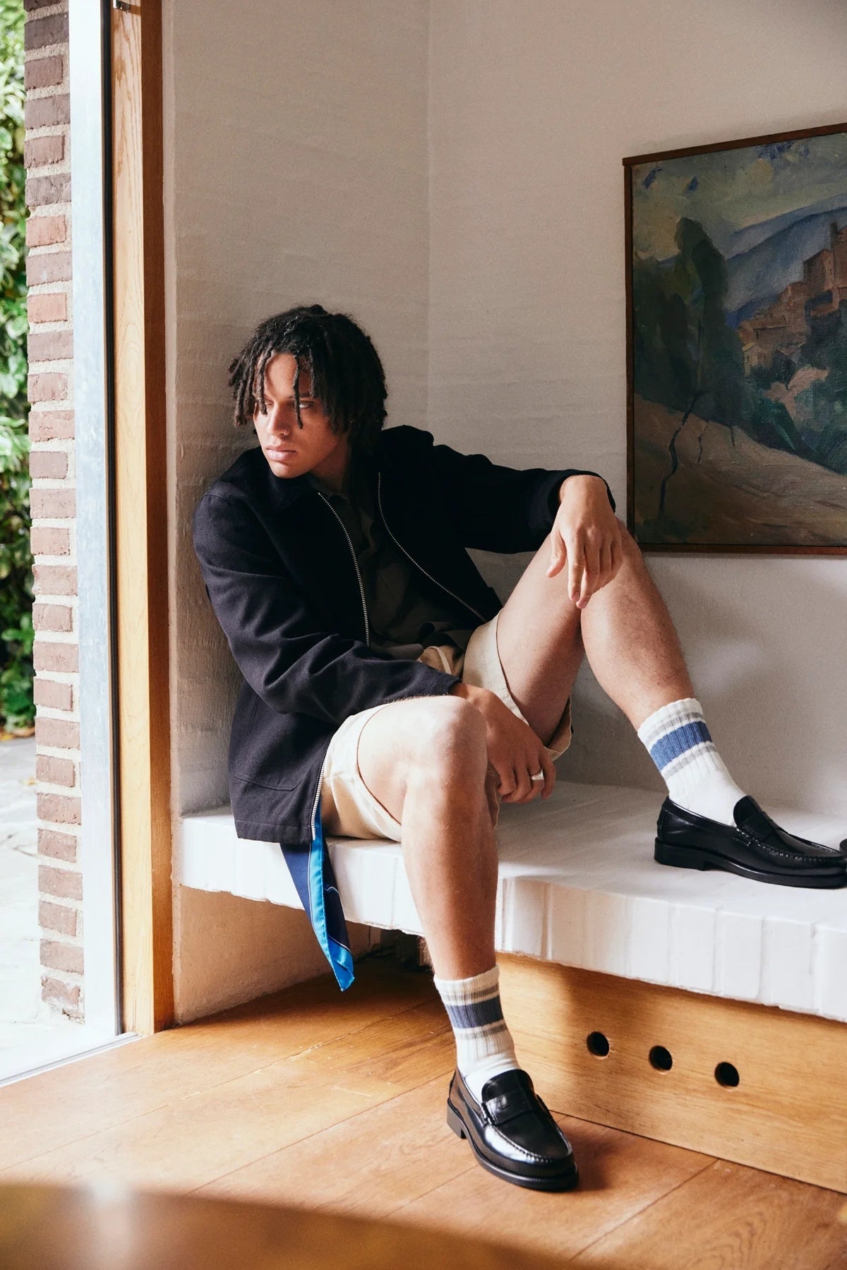 Sort Garment Project Miles Penny Loafer sko for menn, klassisk og komfortabel med læroverflate.