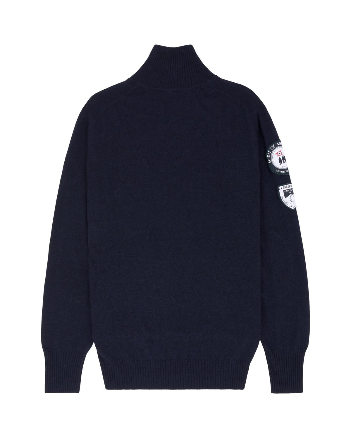 Navy Amundsen Peak Half Zip herresweater med glidelås, mykt og komfortabelt ullplagg til utendørs bruk.