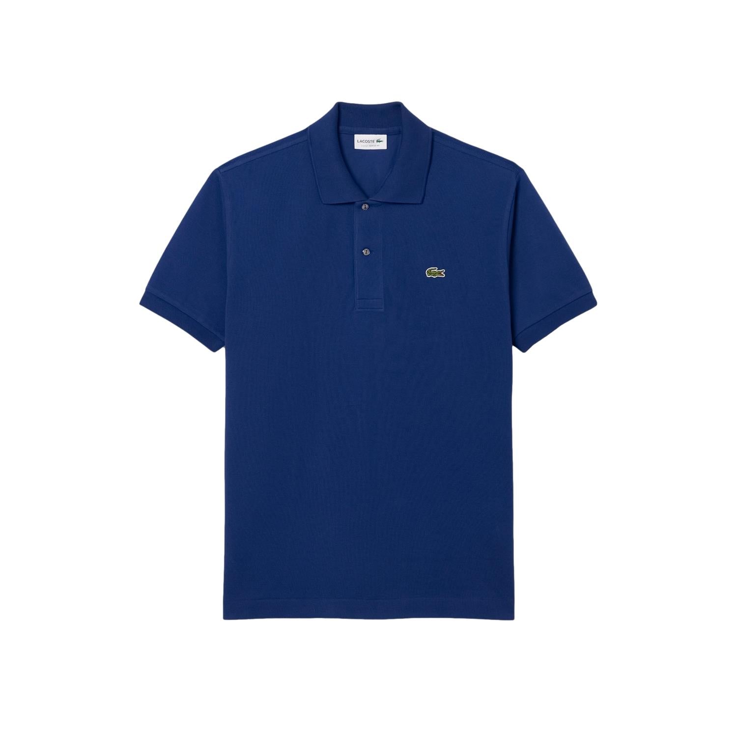 Lacoste klassisk fit original polo T-skjorte i marineblå med liten krokodillelogo, kortermet og myk bomullsdesign.