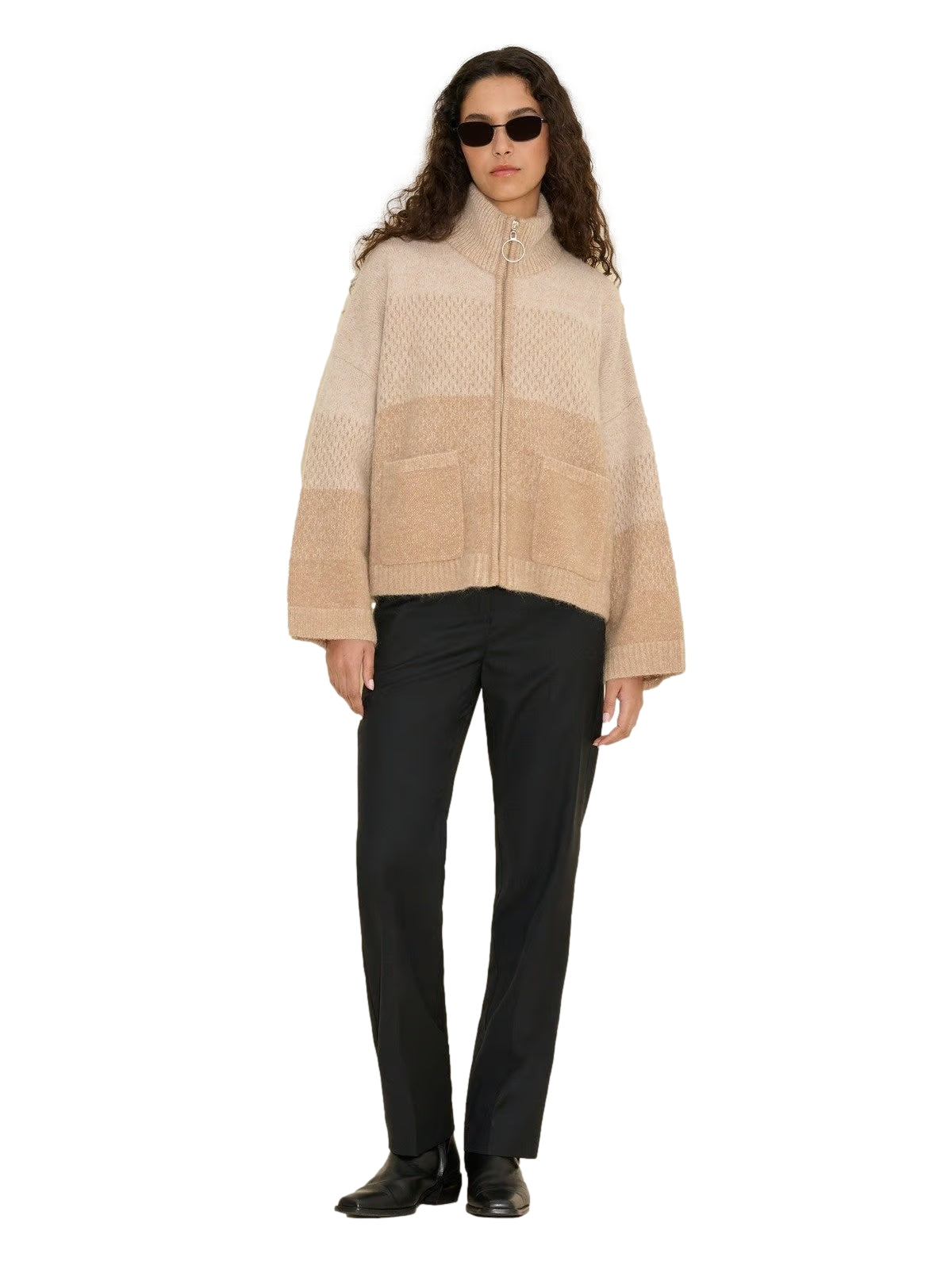 Holzweiler Tine Knit Cardigan Cardigan Beige Mønster - modostore.no