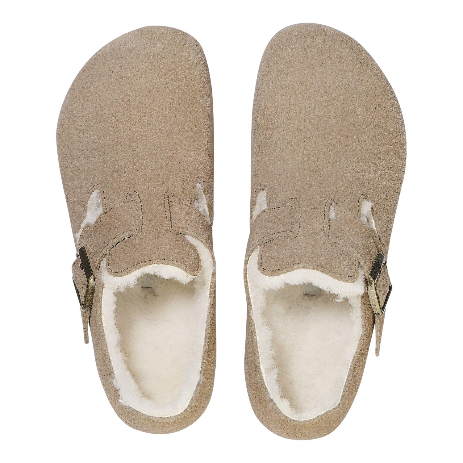 Birkenstock London Shearling Regular Taupe Sko Beige - modostore.no