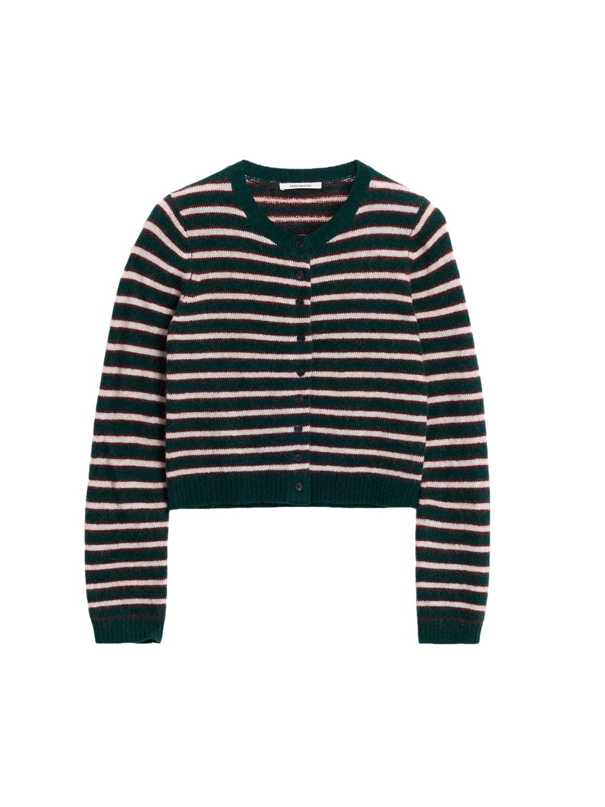Holzweiler Mia Stripe Cardigan Cardigan Grønn Striper