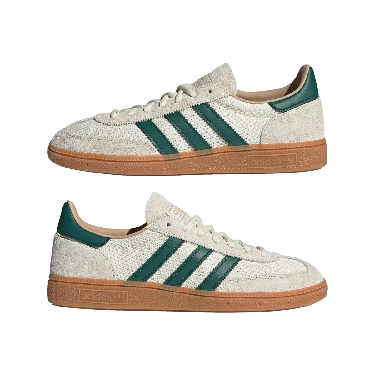 Adidas Handball Spezial IH6592 sko i beige og grønn, sportssko med komfortabel design og god passform, laget for håndball.