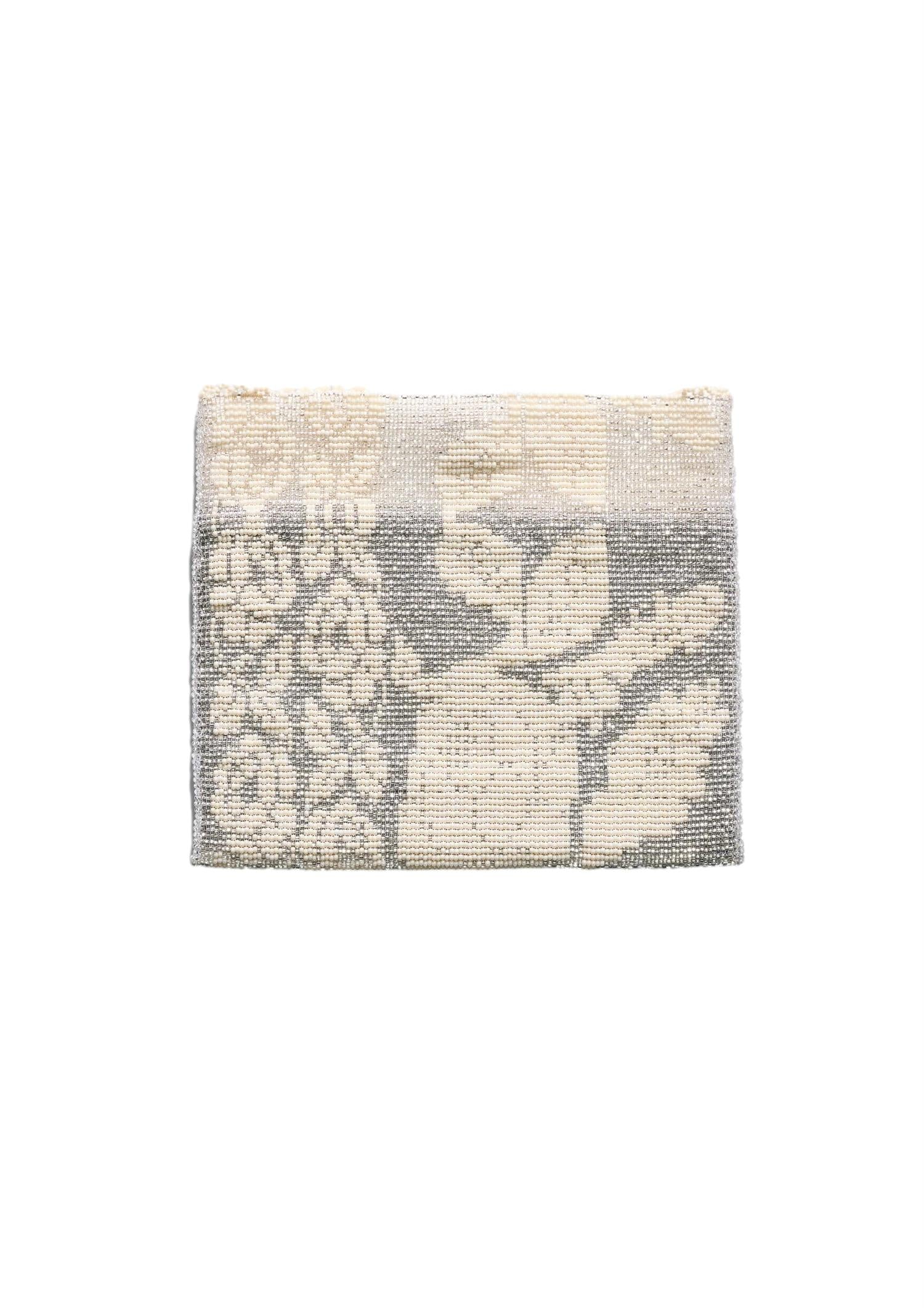 Pura Utz Lace Clutch Veske Sølv Og Offwhite