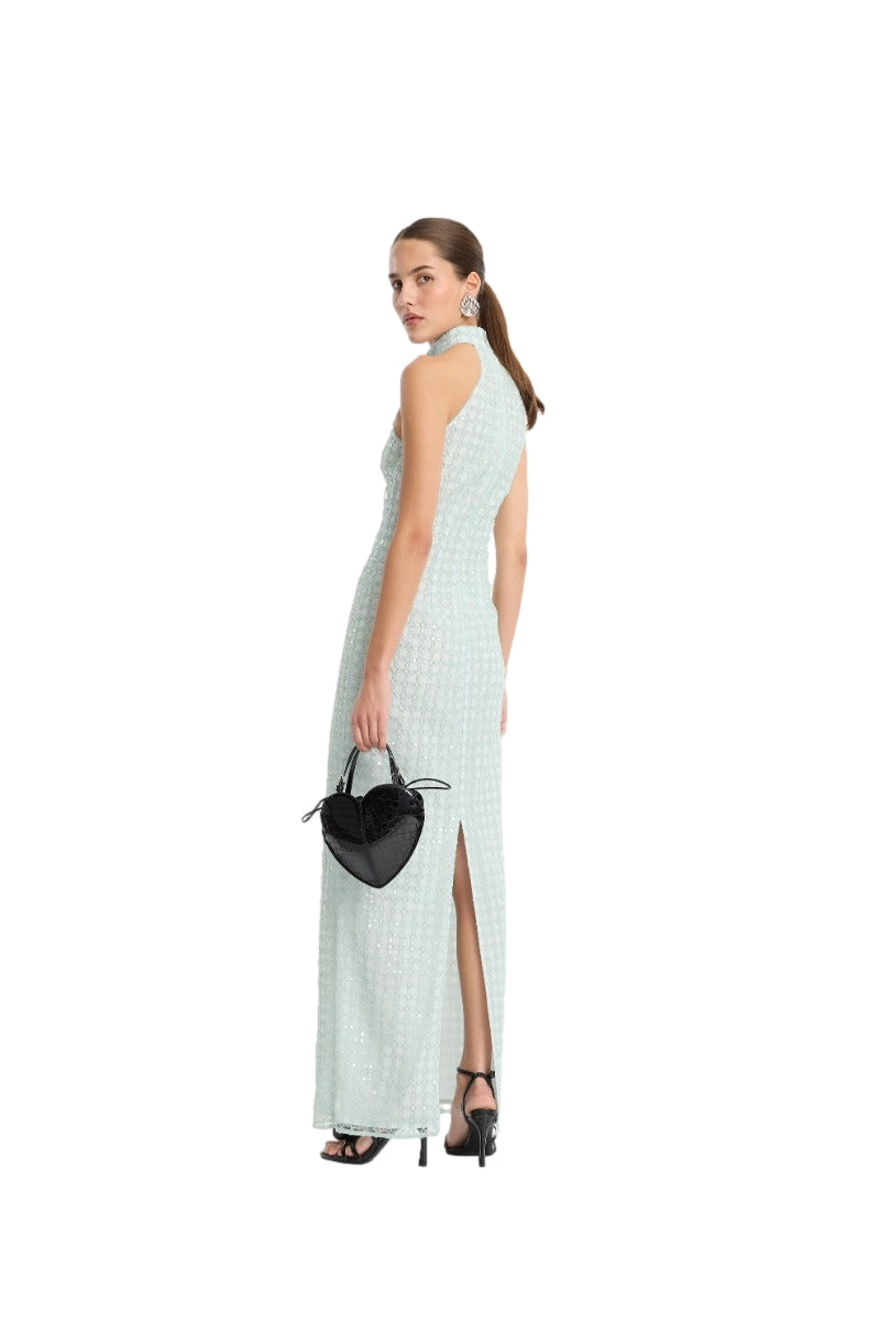 ROTATE Beaded Maxi Dress Kjole Pastellgrønn