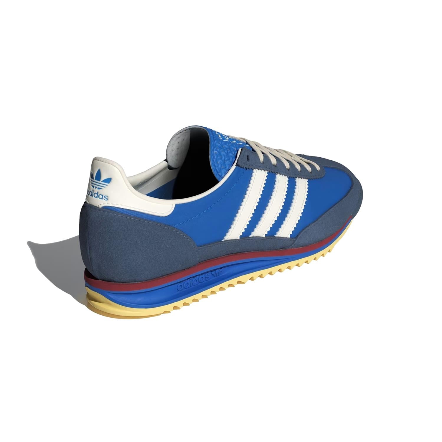 Blå Adidas SL 72 OG sko med hvite detaljer, klassisk design og komfortabel passform, vist fra siden.