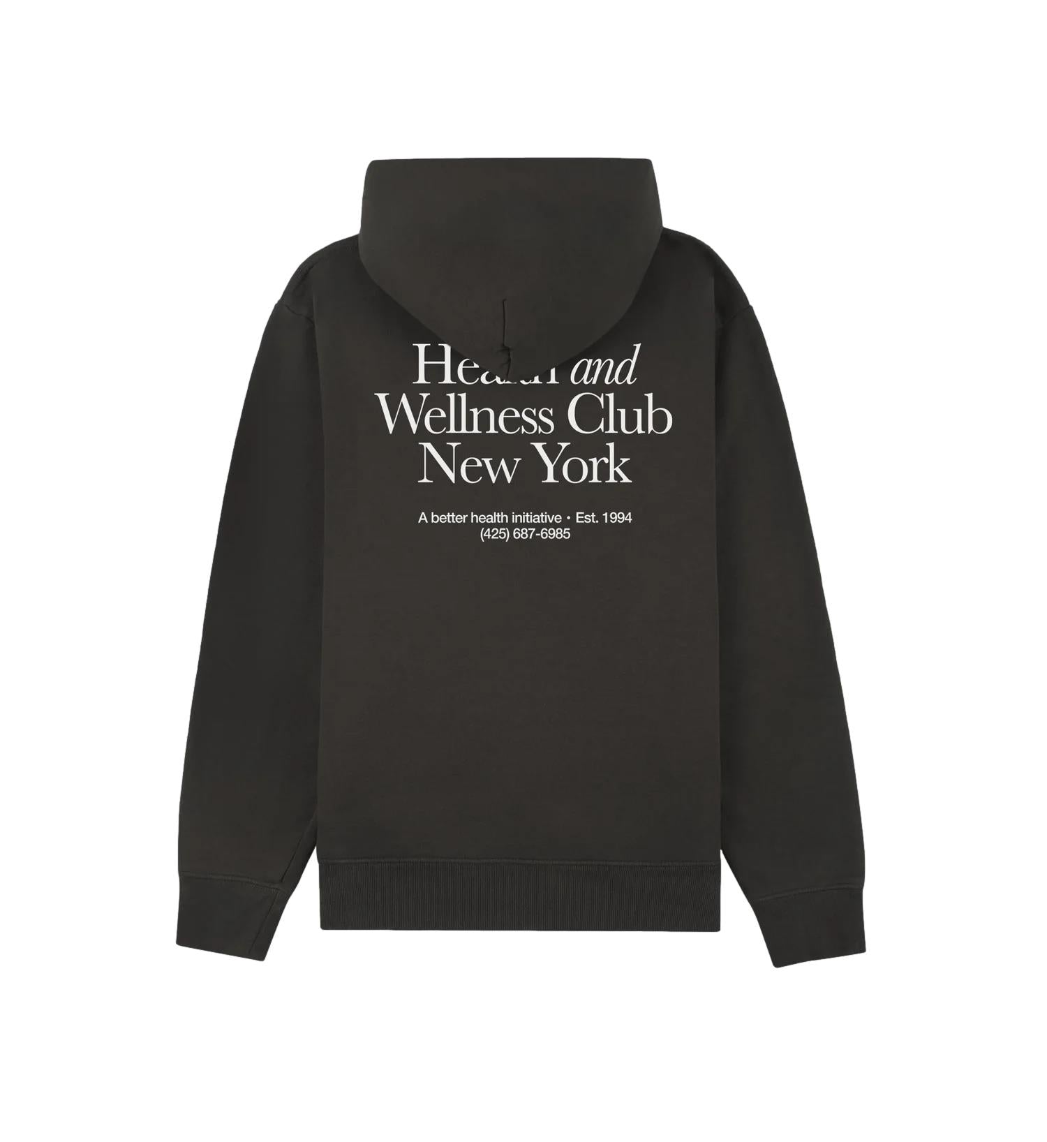 Sporty & Rich HWCNY Hoodie Hettegenser Vasket Sort - modostore.no