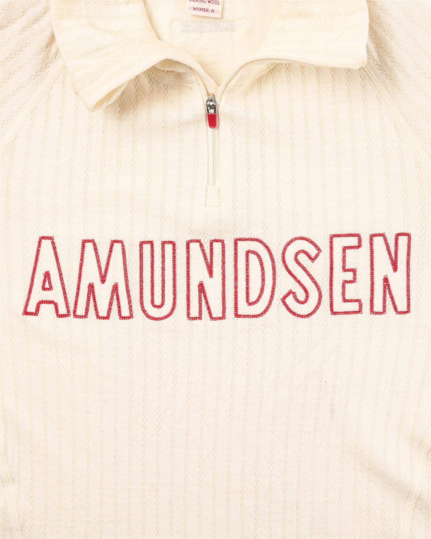 Amundsen Hero's hide Half Zip Womens Ullundertøy Off-White - modostore.no