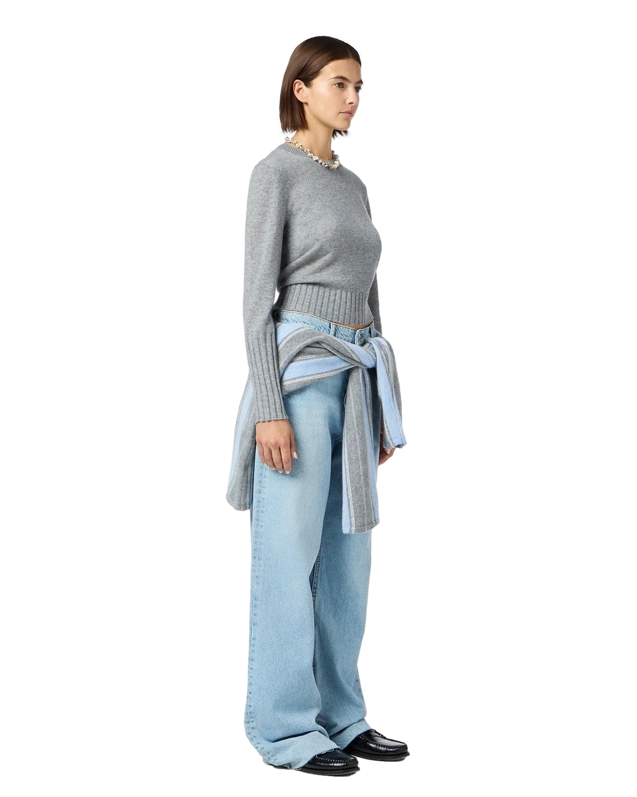 Guest In Residence Shrunken Crew Genser Grå - modostore.no