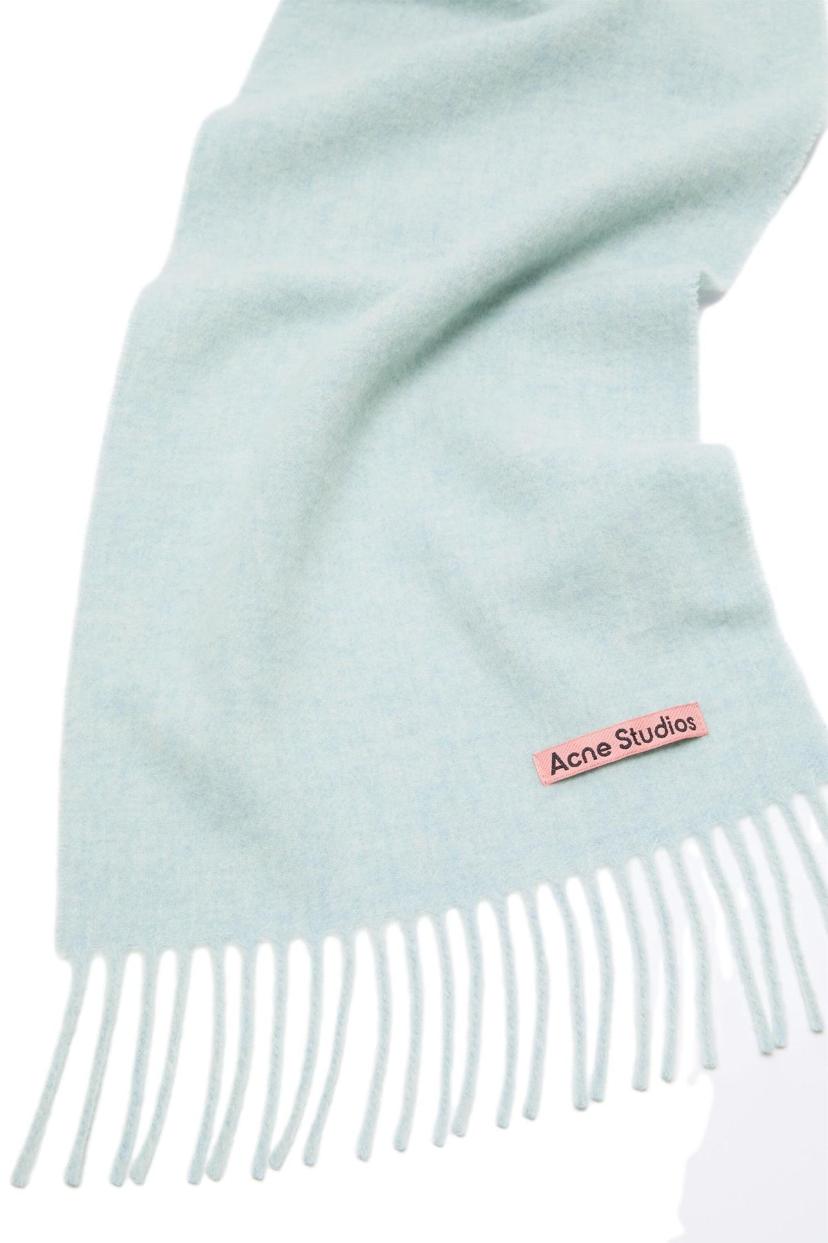 Acne Fringe Wool Scarf Skinny Skjerf Lyseblå