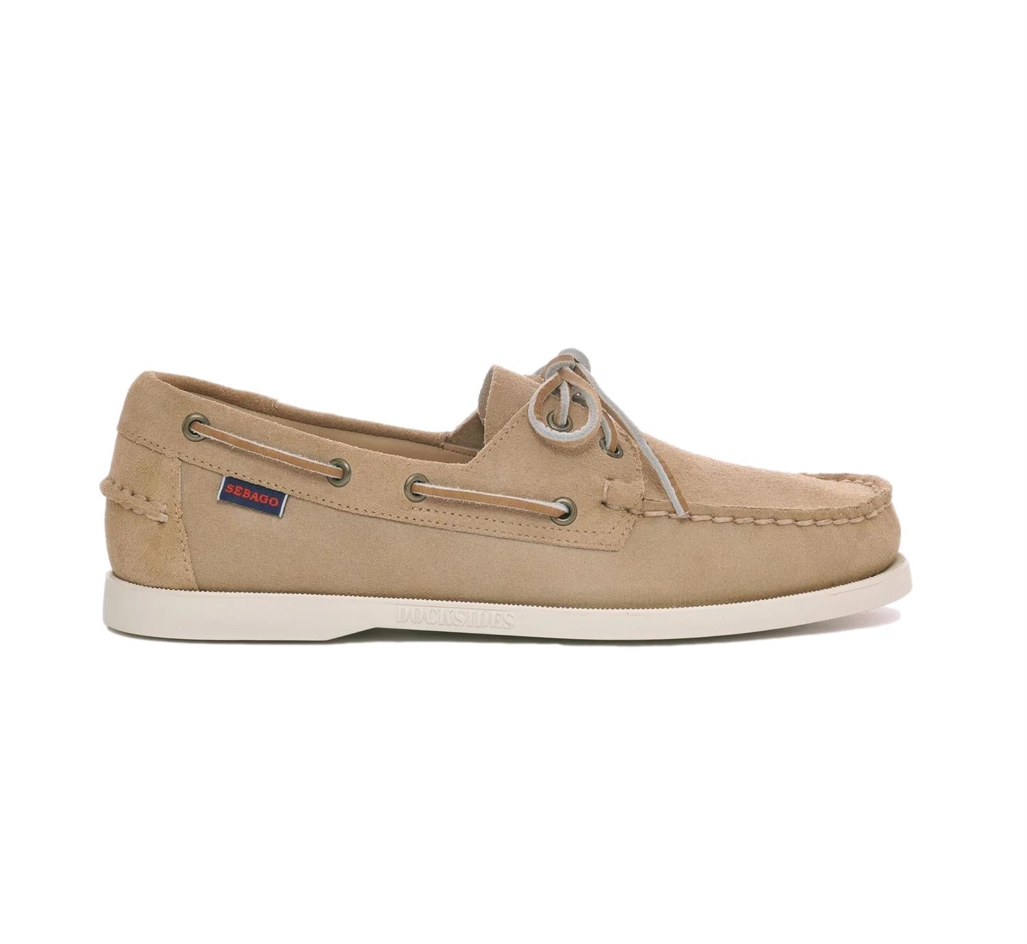 Sebago Docksides Portland Suede Beige Camel Sko Lysebrun