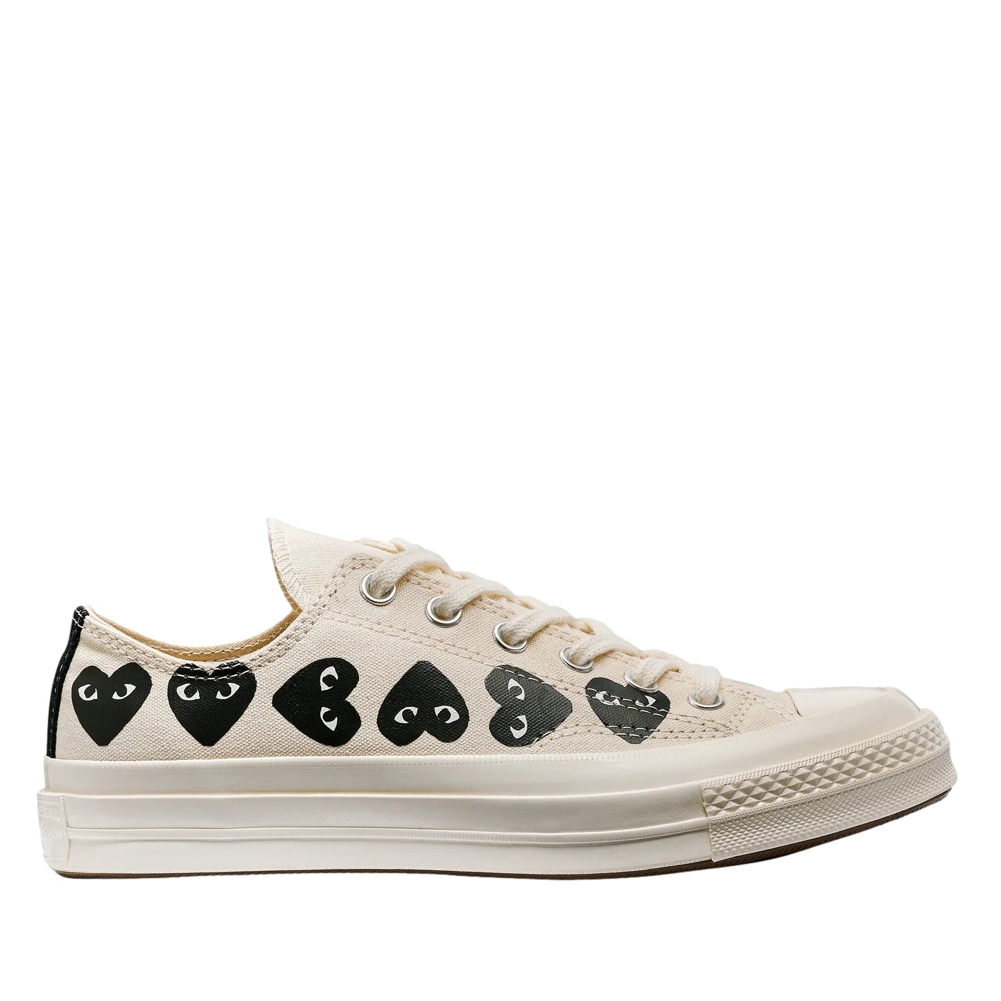 Comme des Garcons Play x Converse CDG Multi Heart Low Top Sko Off-White - modostore.no