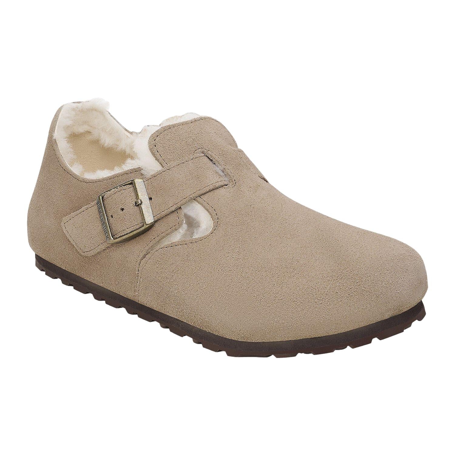 Birkenstock London Shearling Regular Taupe Sko Beige - modostore.no