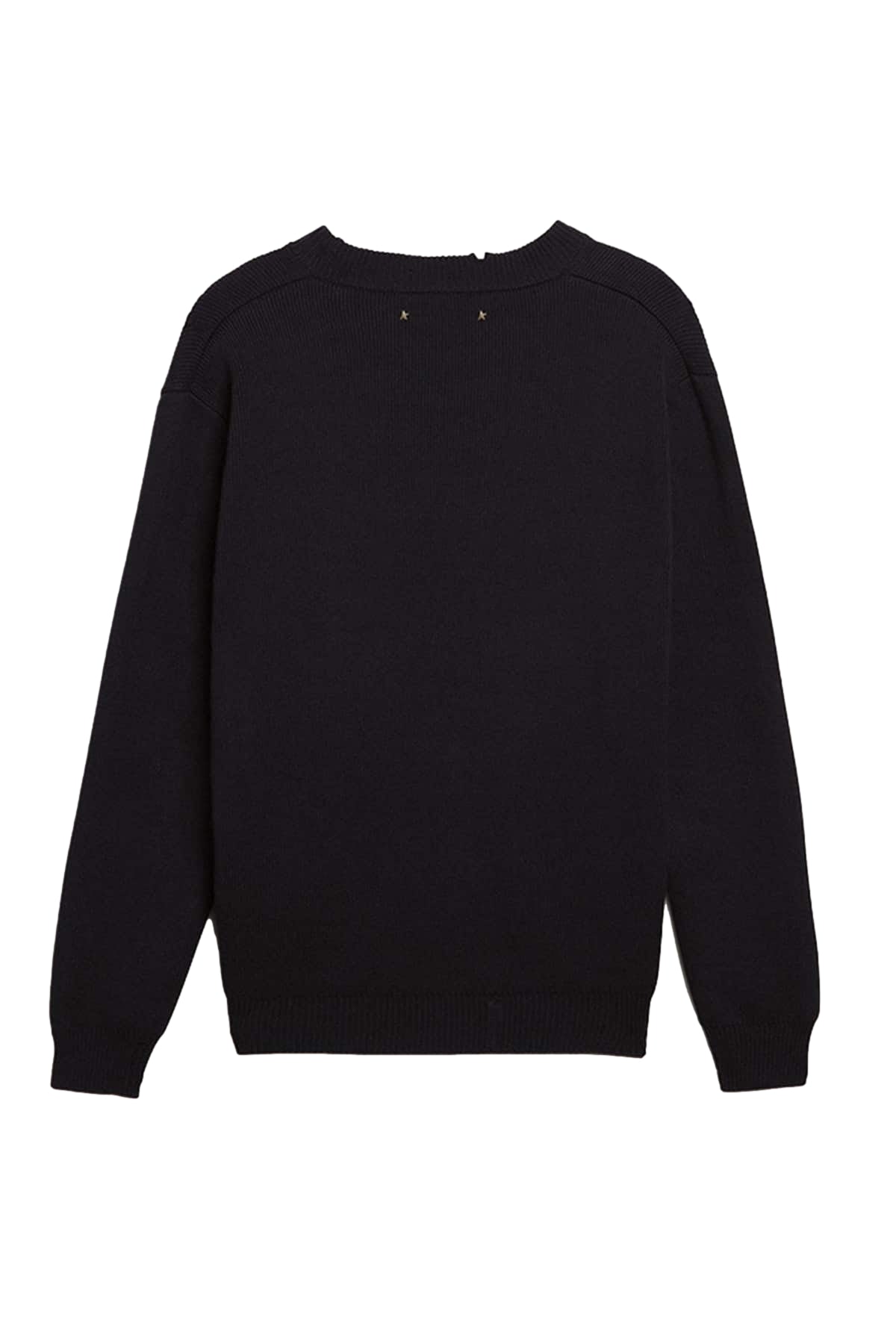 Golden Goose Golden Regular Knit Crew Neck Cotton Genser Mørkeblå