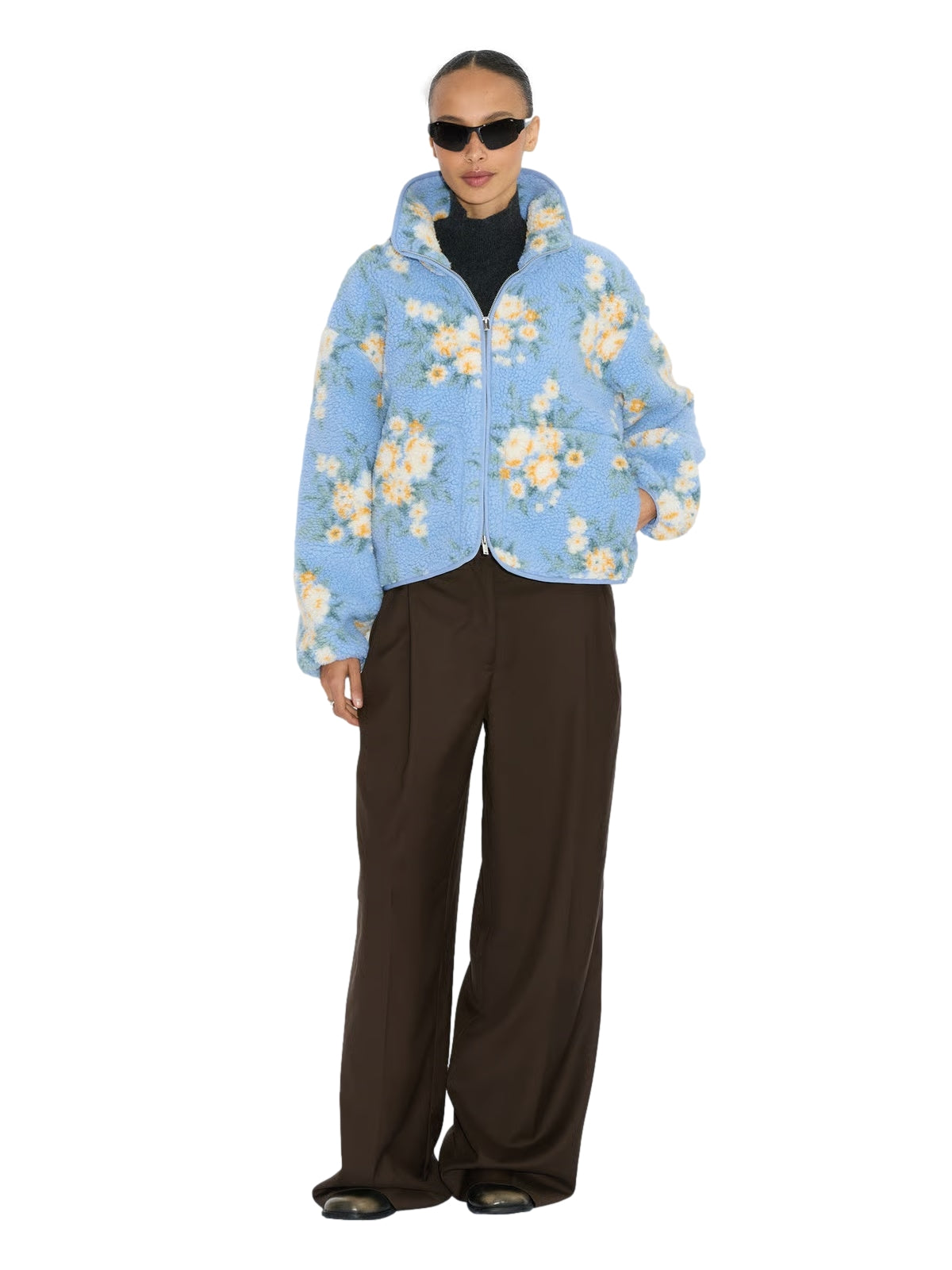 Holzweiler Rype Fleece Jacket Jakke Blå Mønster - modostore.no