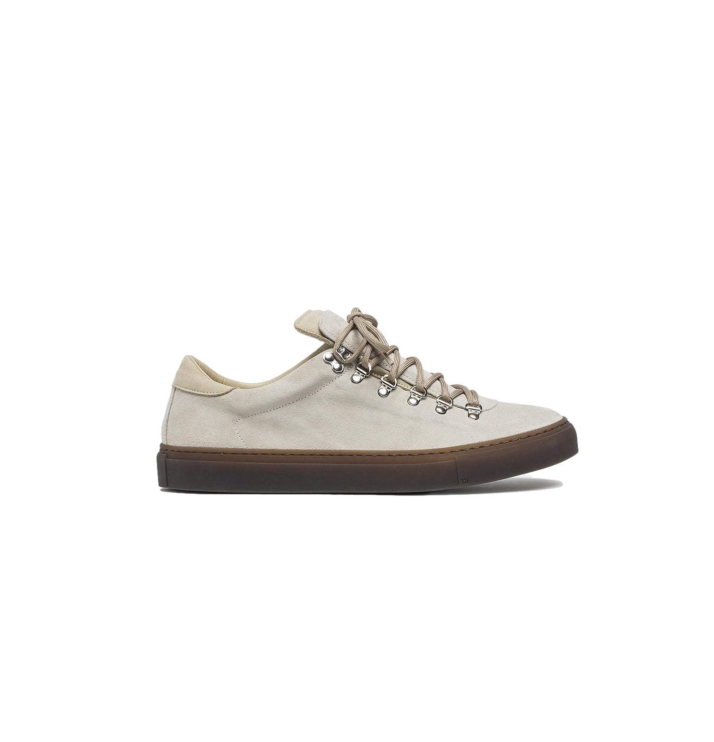 Diemme Marostica Low Almond Granita Suede sko i off-white med lav profil og komfortabel design.
