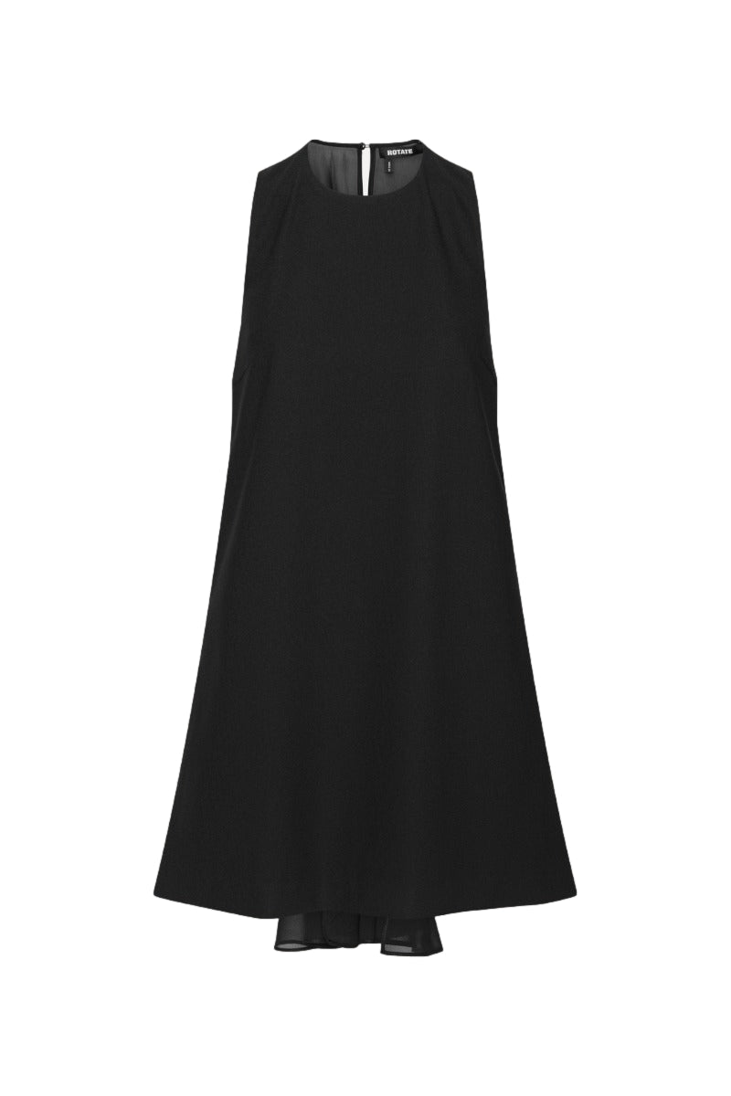 ROTATE Crepe Mini A-Line Dress Kjole Sort