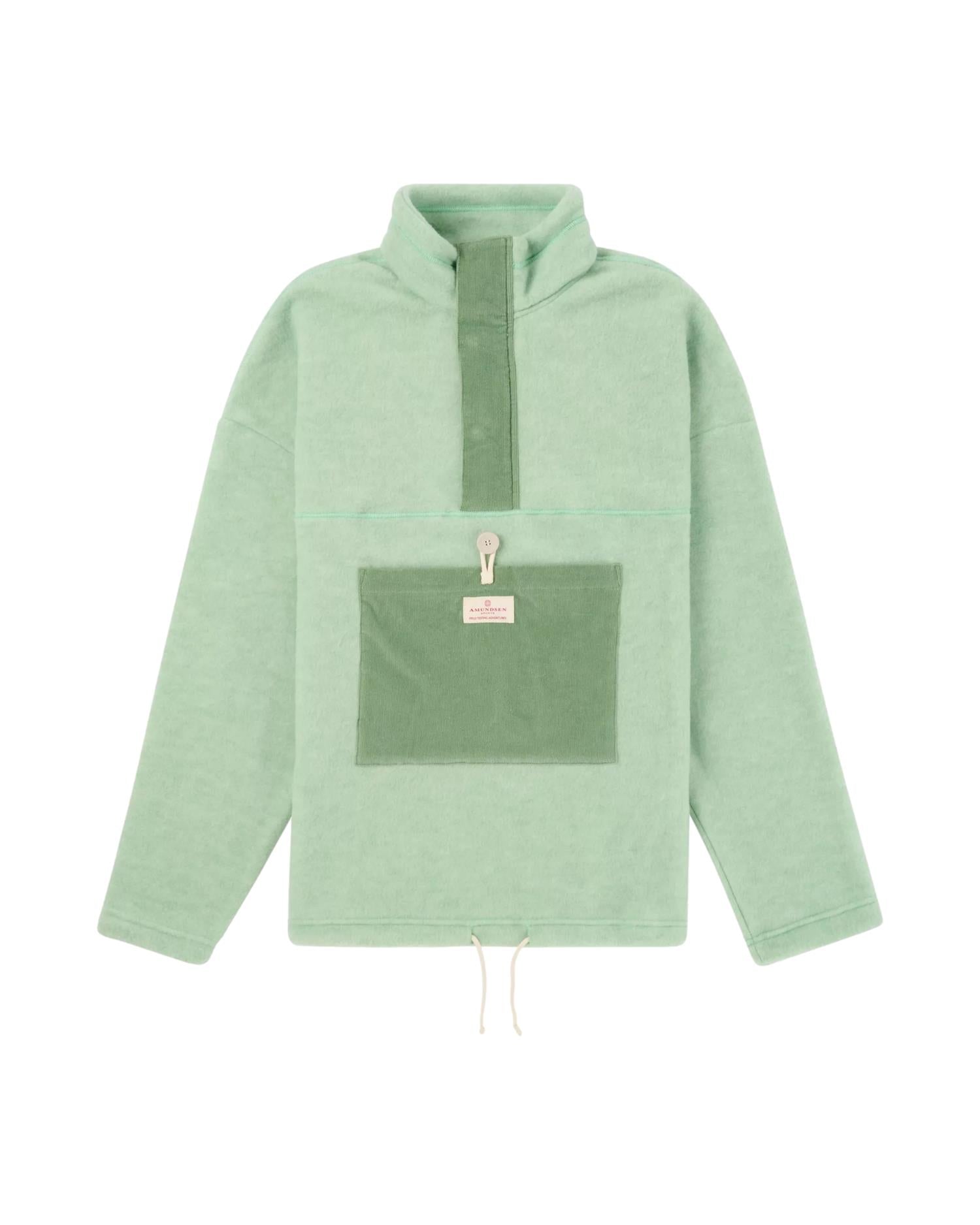 Amundsen V-Bond Cord Fleece Mens Genser Lysegrønn - modostore.no