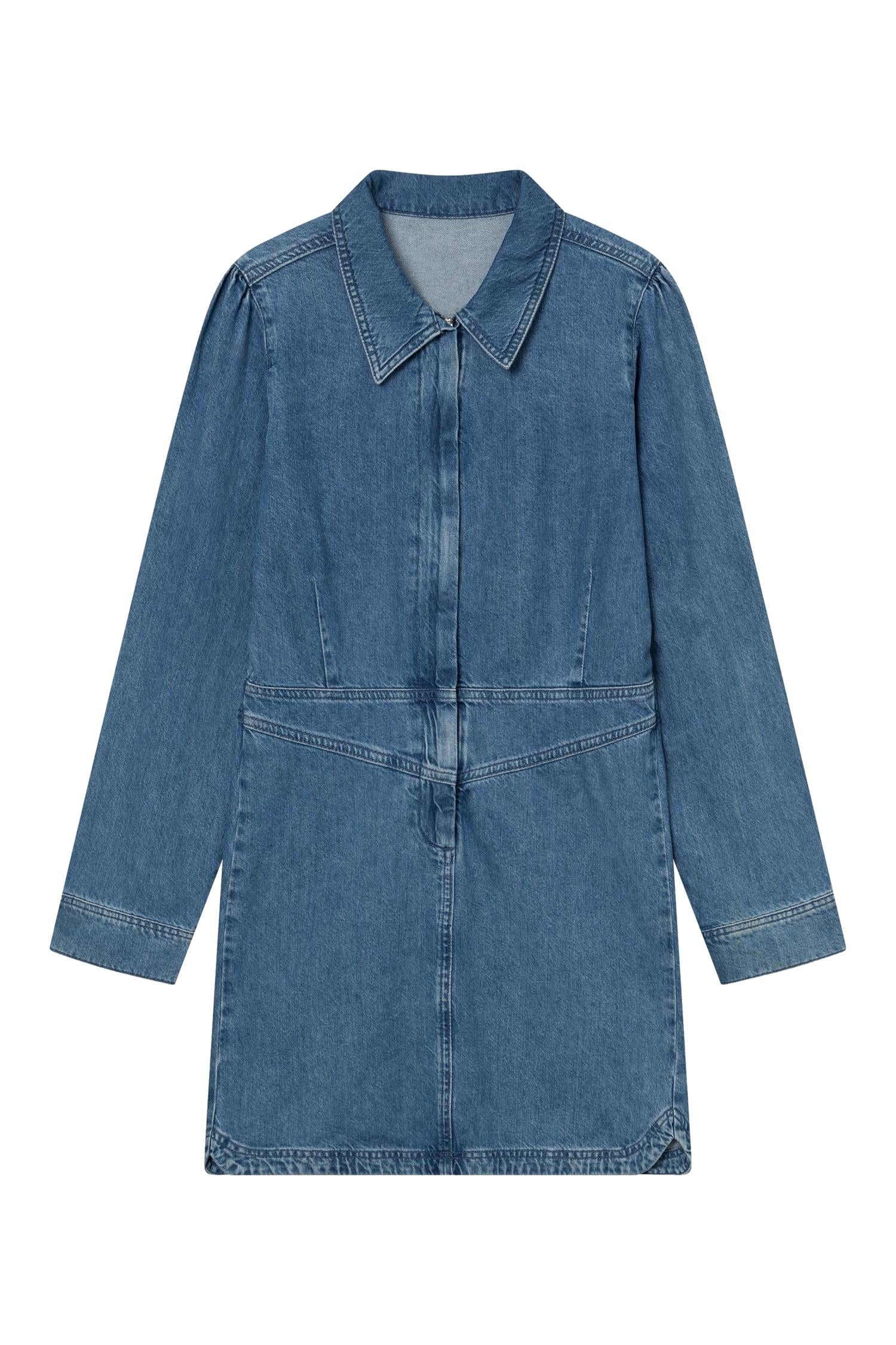 Once Untold Dina Dress Kjole Denim - modostore.no