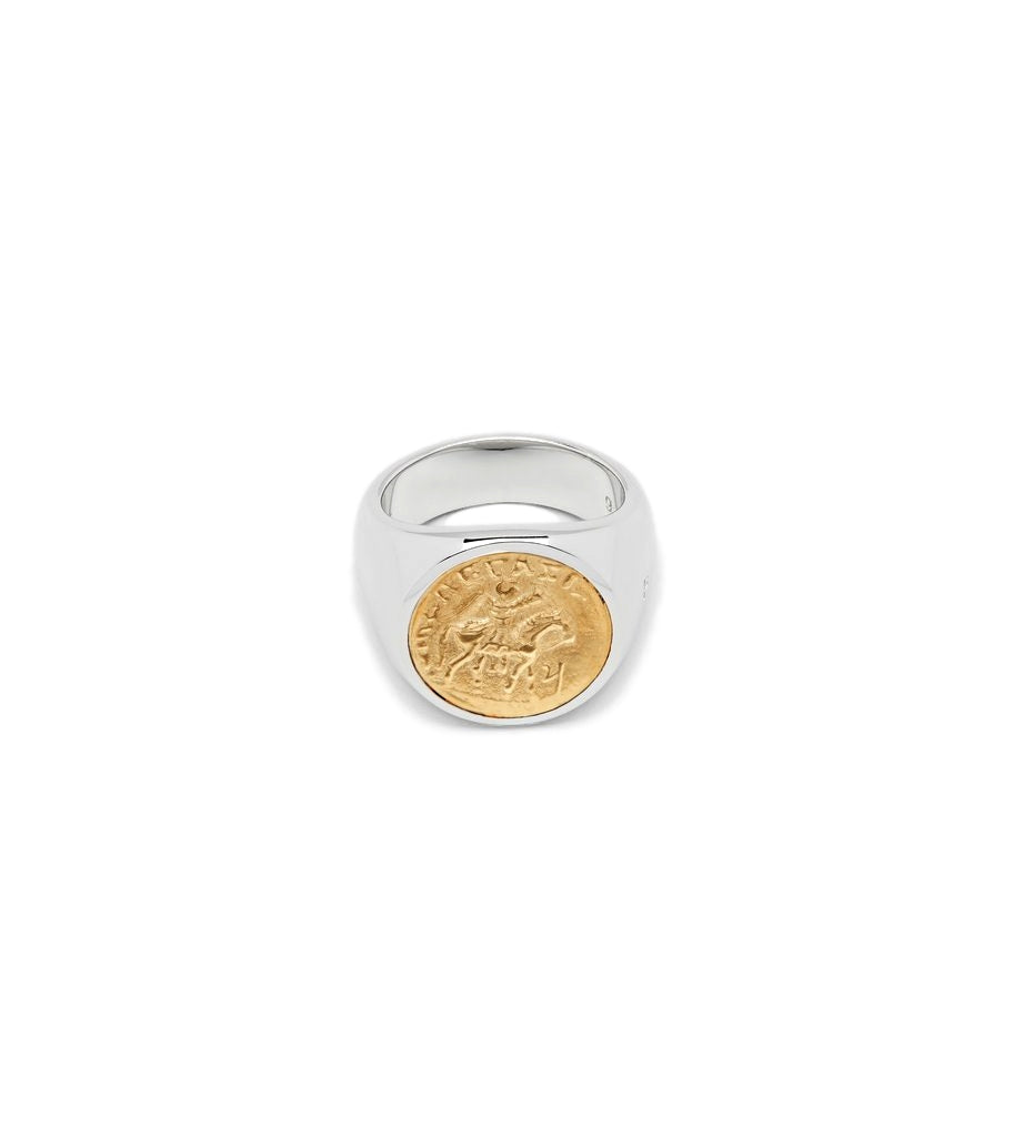 Tom Wood gull- og sølvring med myntdesign, elegant ring laget av kvalitetsmetaller, perfekt som smykke til hverdags eller spesielle anledninger.
