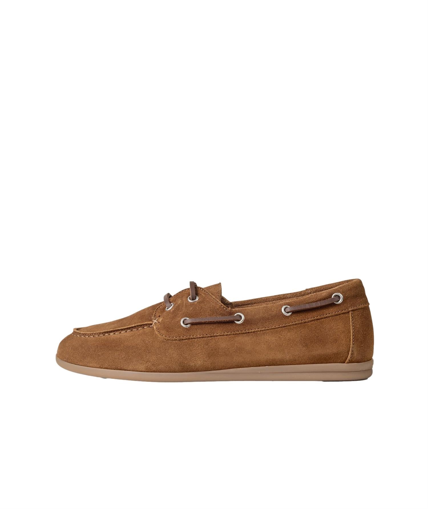 Garment Project Daisy Boat Shoe - Cognac Suede Sko Cognac