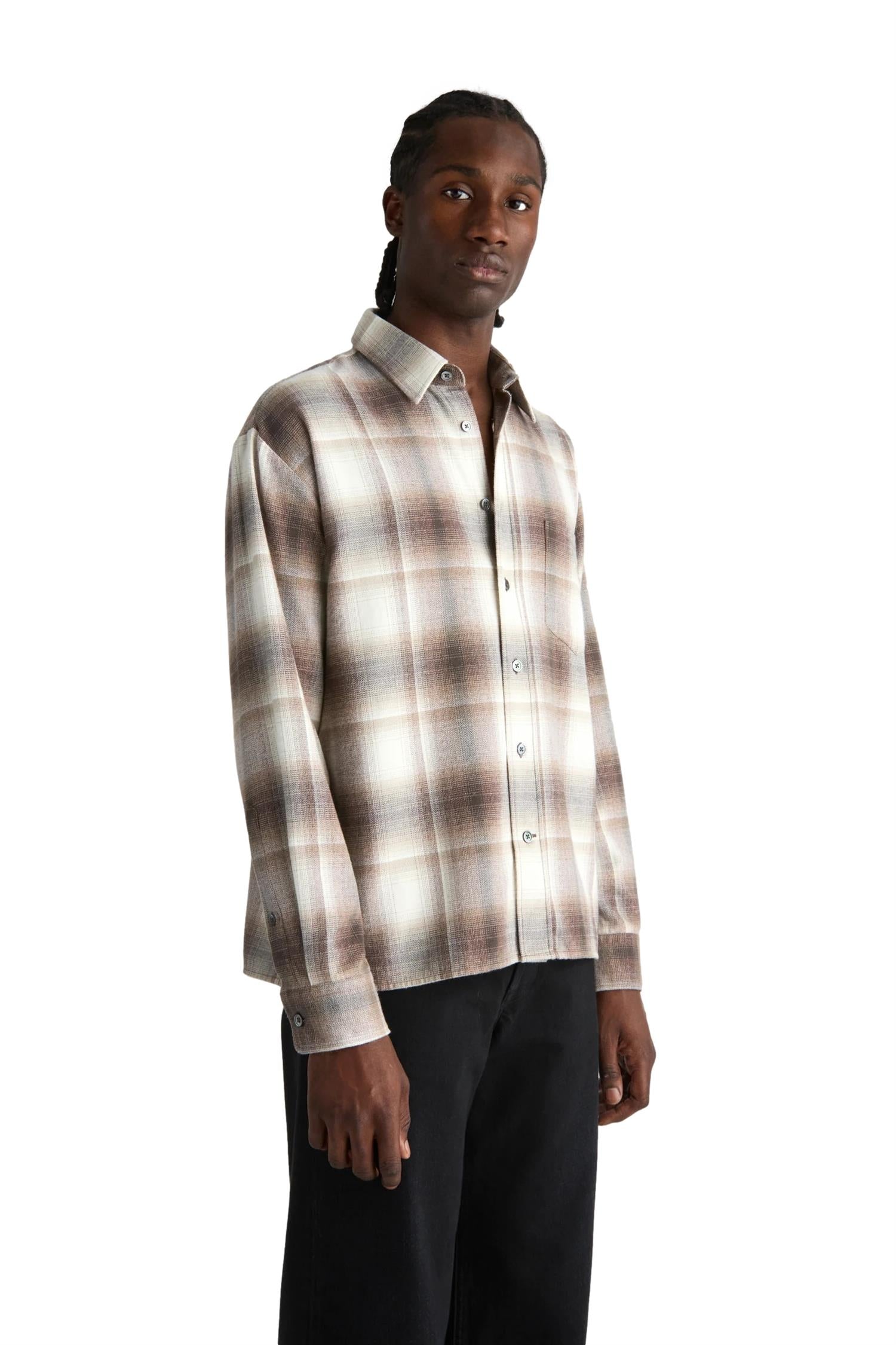 Livid Lefty Brown Check Skjorte Brun Mønster - modostore.no