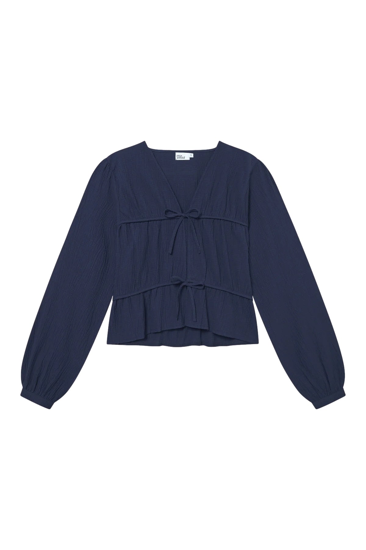 Once Untold Mercer String Blouse Skjorte Marine