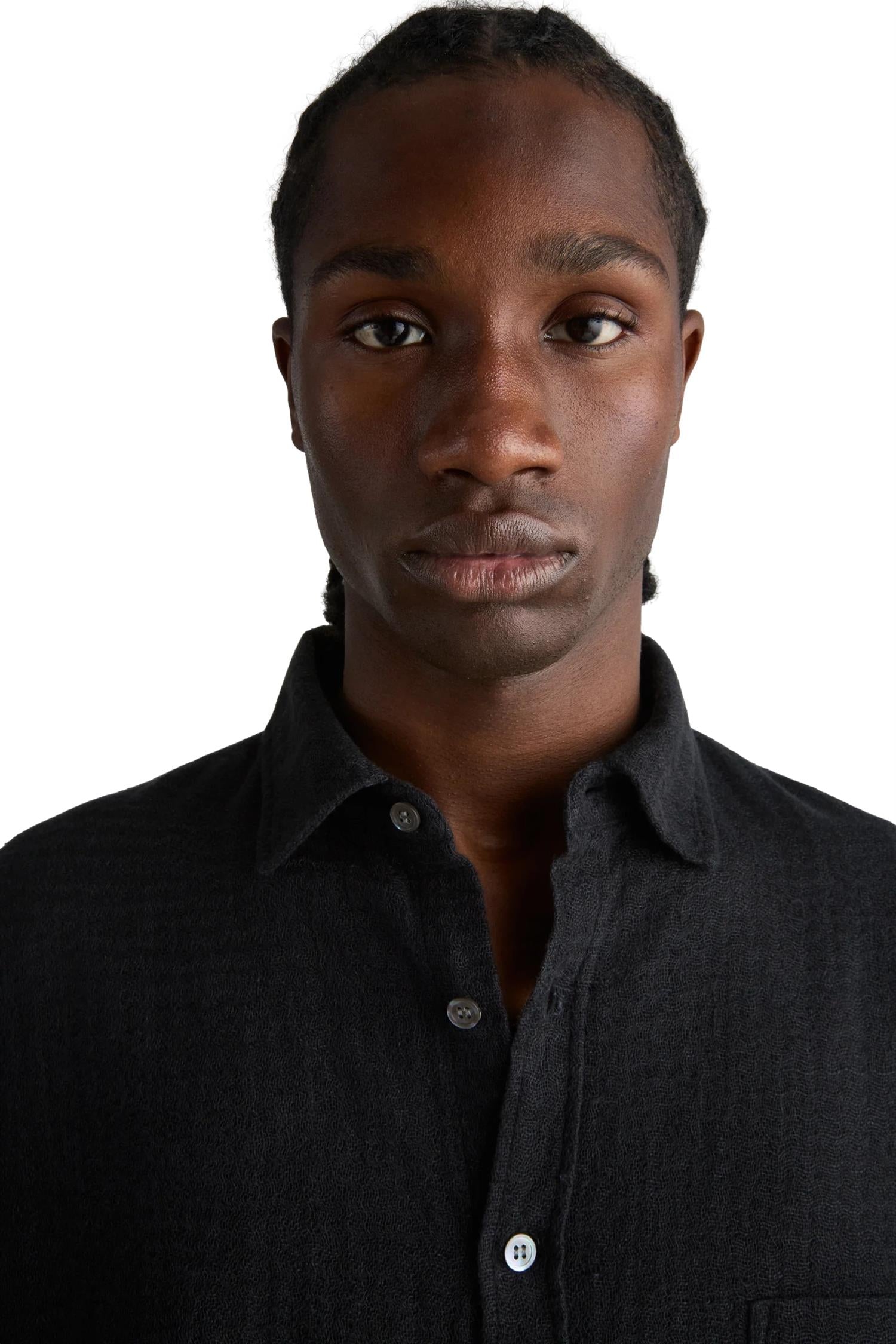 Livid Tim Black Bonded Skjorte Sort - modostore.no