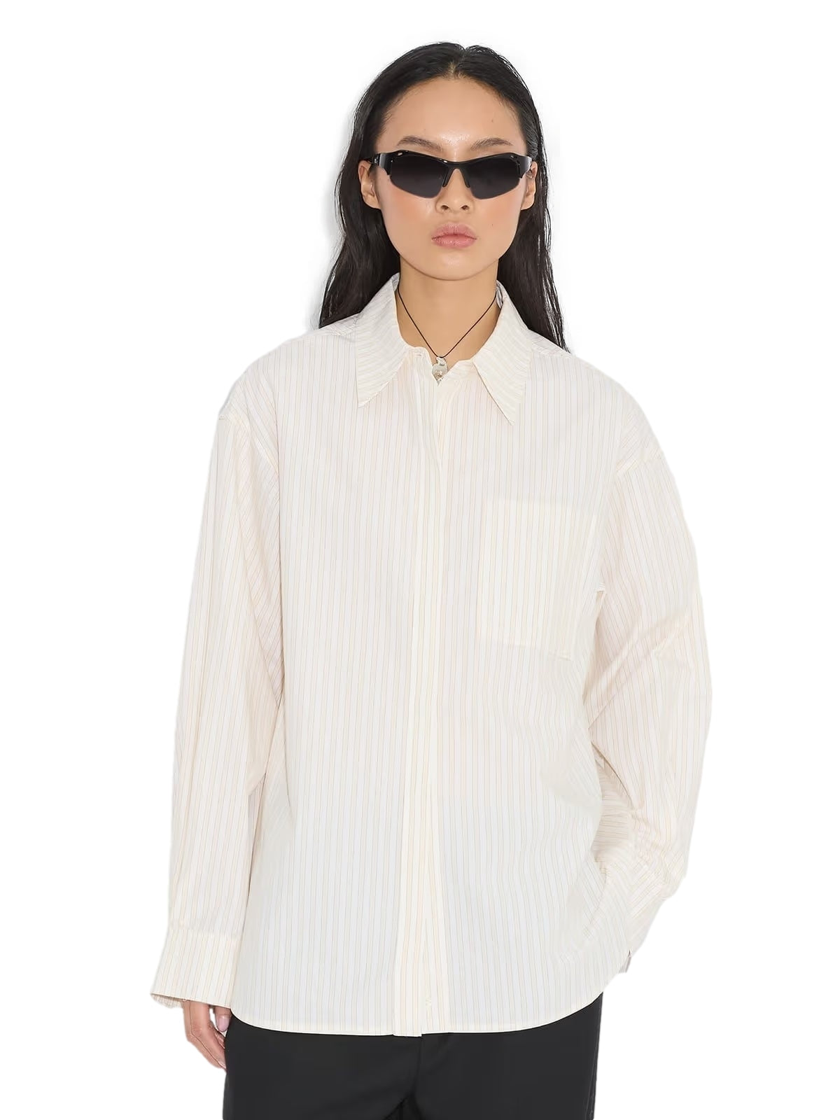 Holzweiler Loose Stripe Shirt Skjorte Lysegul - modostore.no