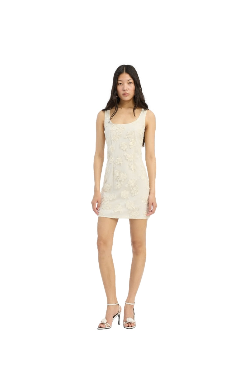 ROTATE Wedding Beaded Mini Dress Kjole Off-White - modostore.no