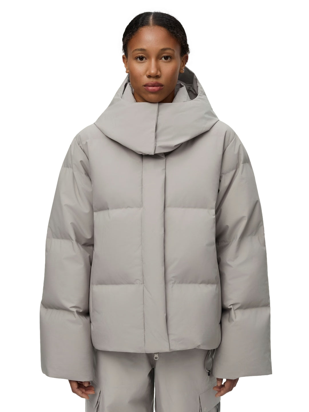 Blæst Selje Down Jacket Low Tide Jakke Beige Grå - modostore.no