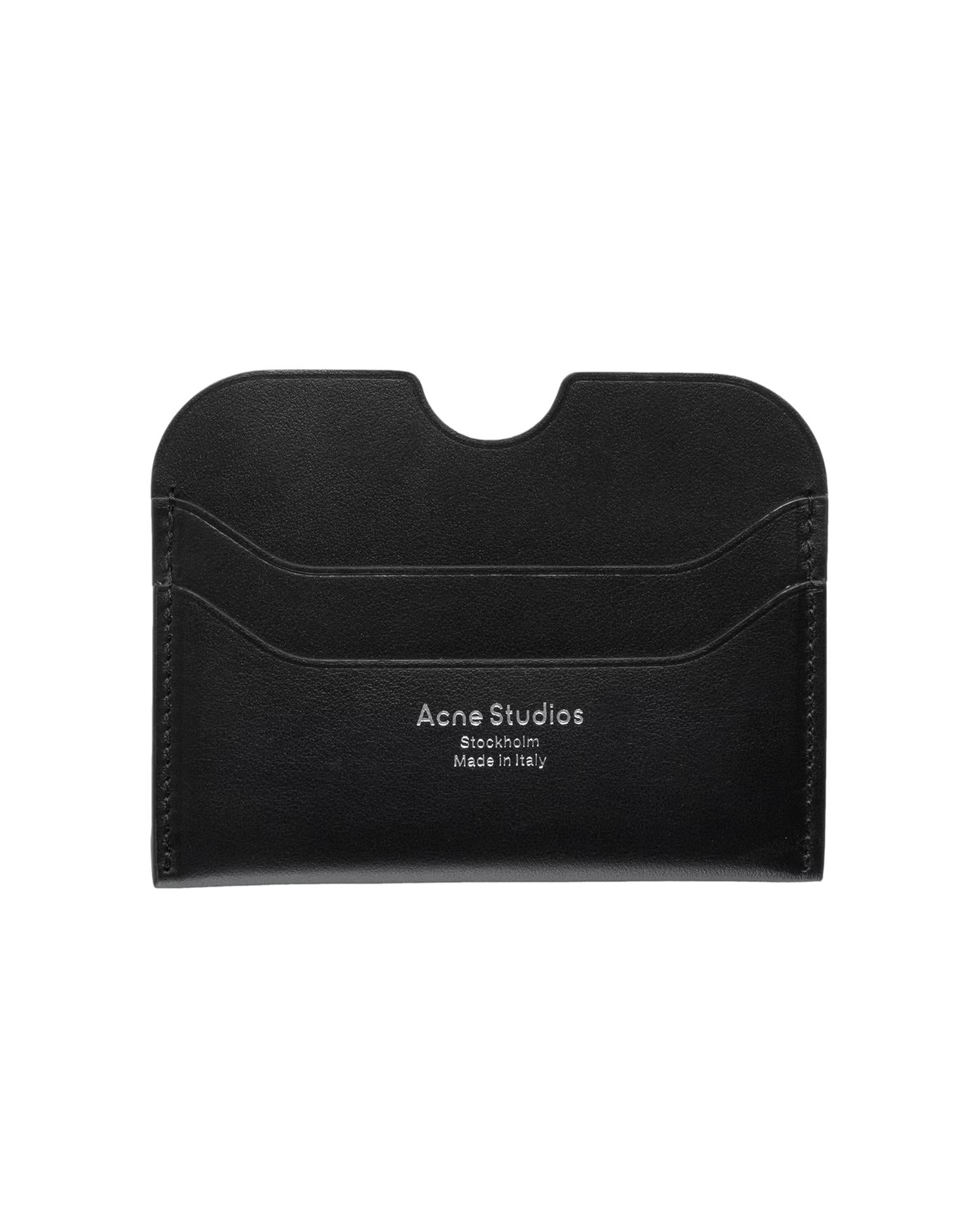Acne Leather Card Holder Lommebok Sort