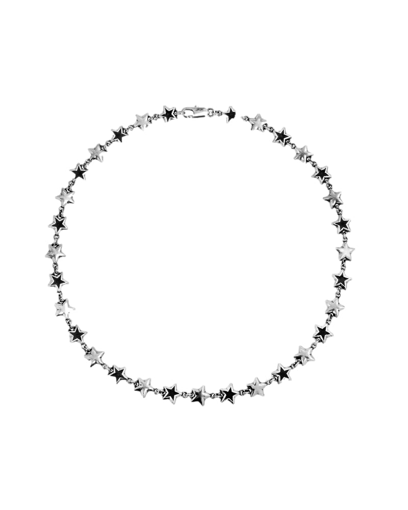 TwoJeys Black Enameled Stars Necklace Smykke Sølv / Sort - modostore.no