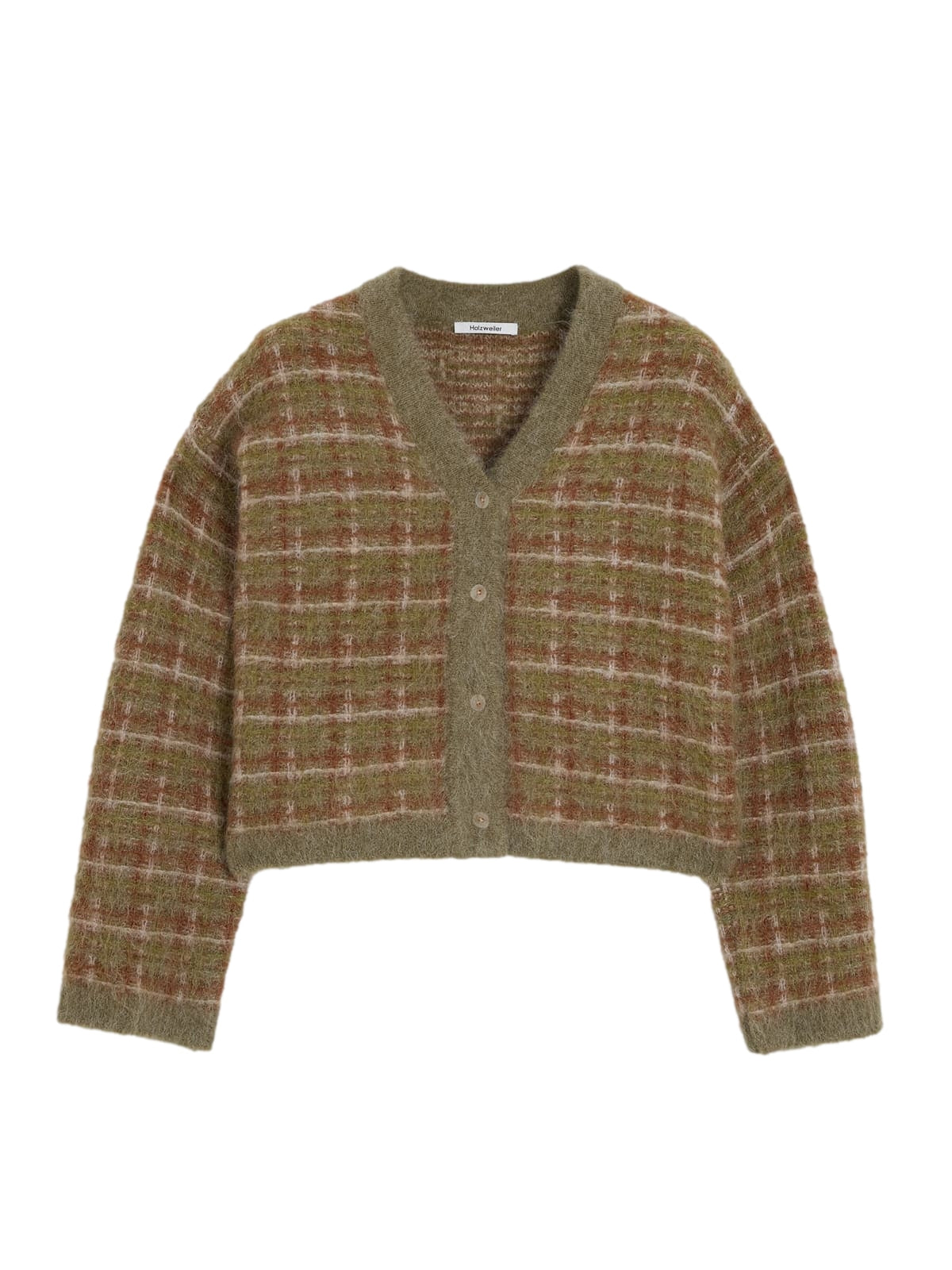 Holzweiler Kate Check Cardigan Cardigan Grønn Mønster