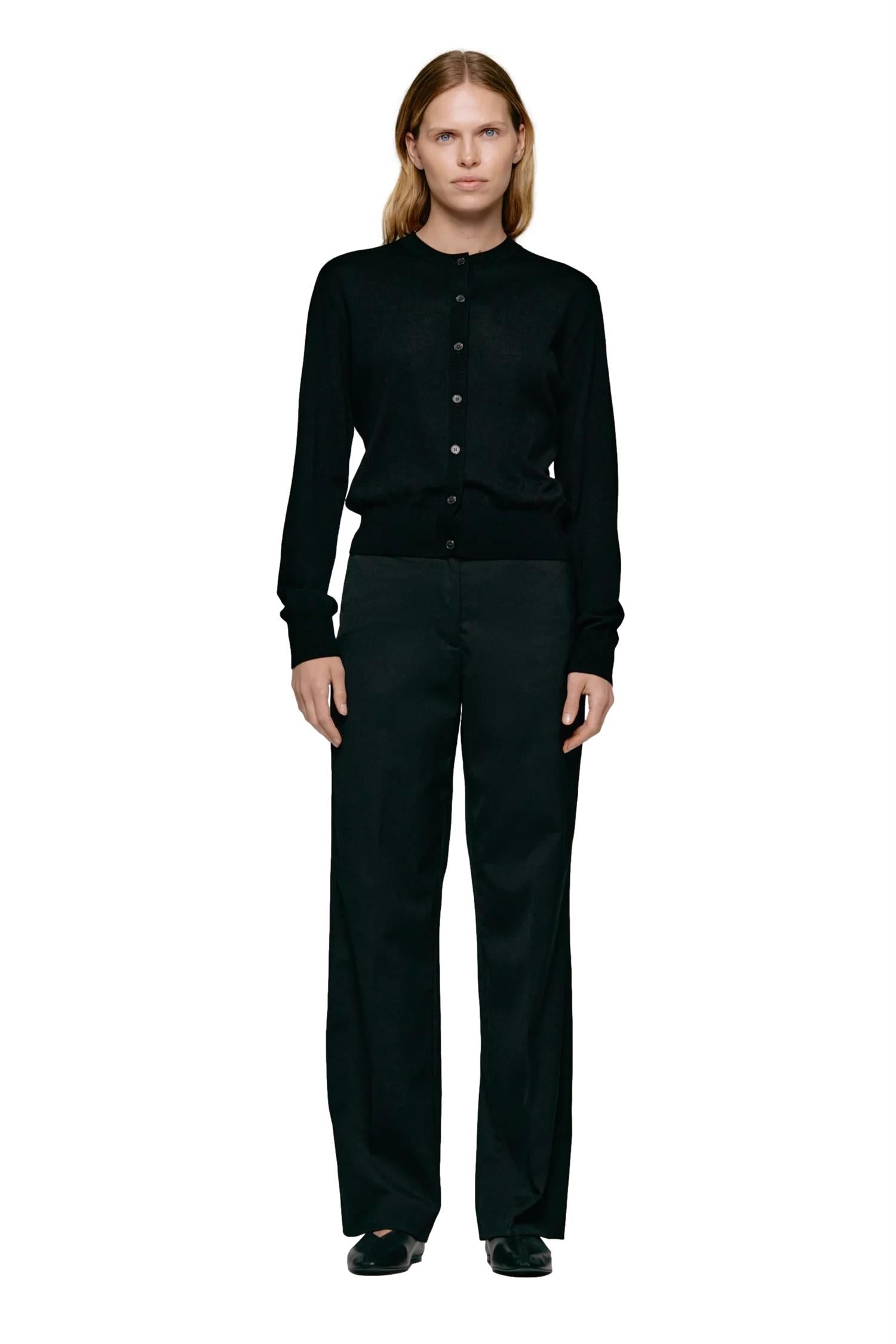 Julie Josephine Lilja Merino Cardigan Cardigan Sort - modostore.no